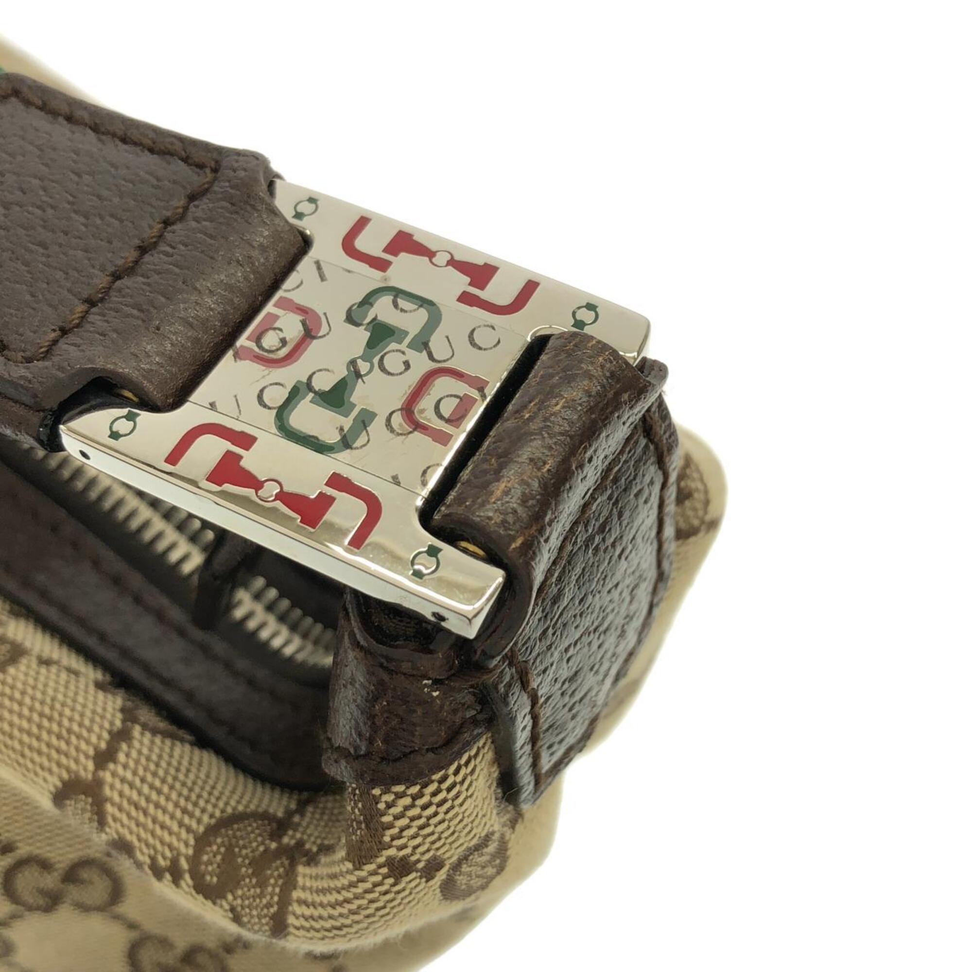 Gucci Beige Brown Gg Canvas Shoulder Bag (Pre-Owned)