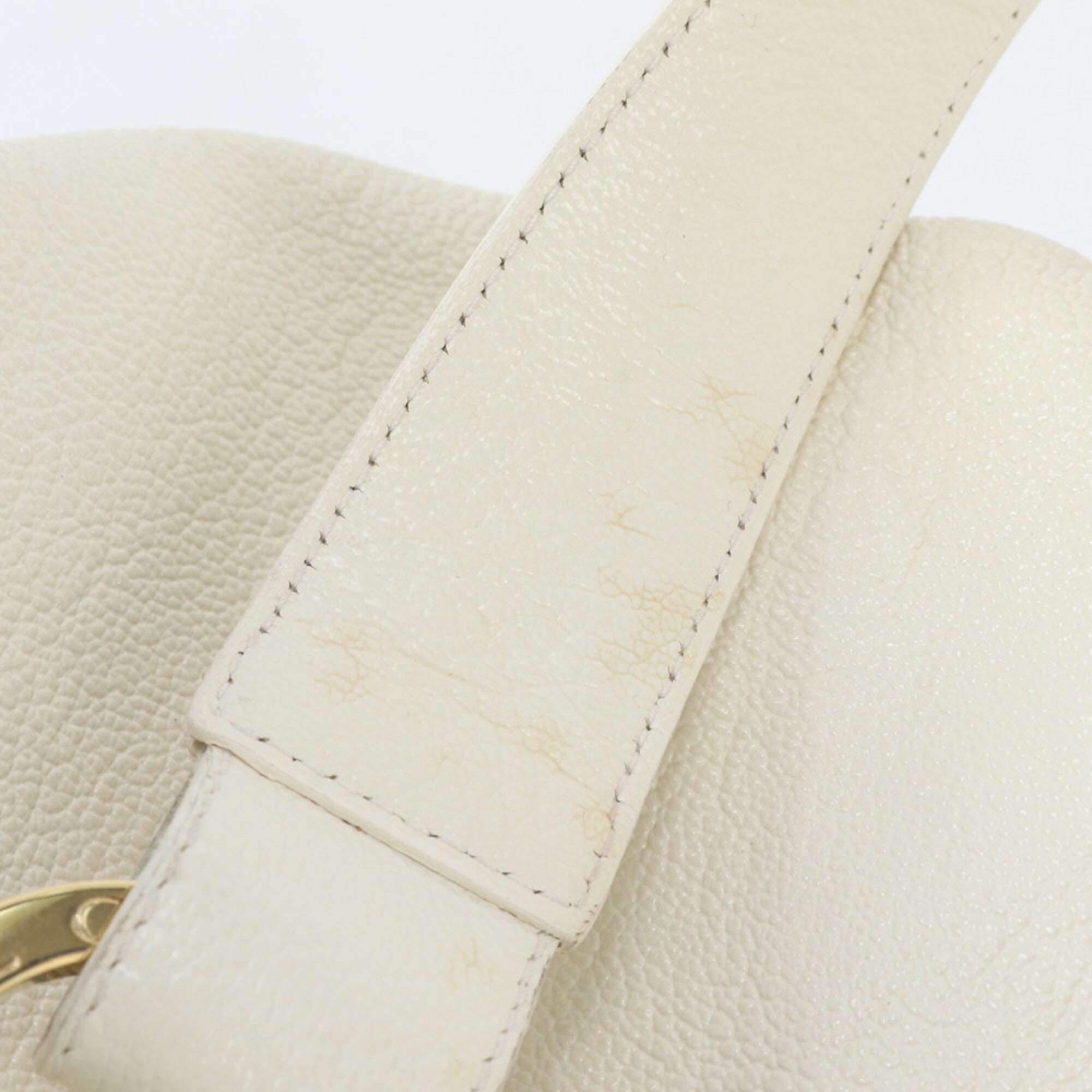 Bvlgari White Leather Handbag Shoulder Bag Tote Bag (Pre-Owned)