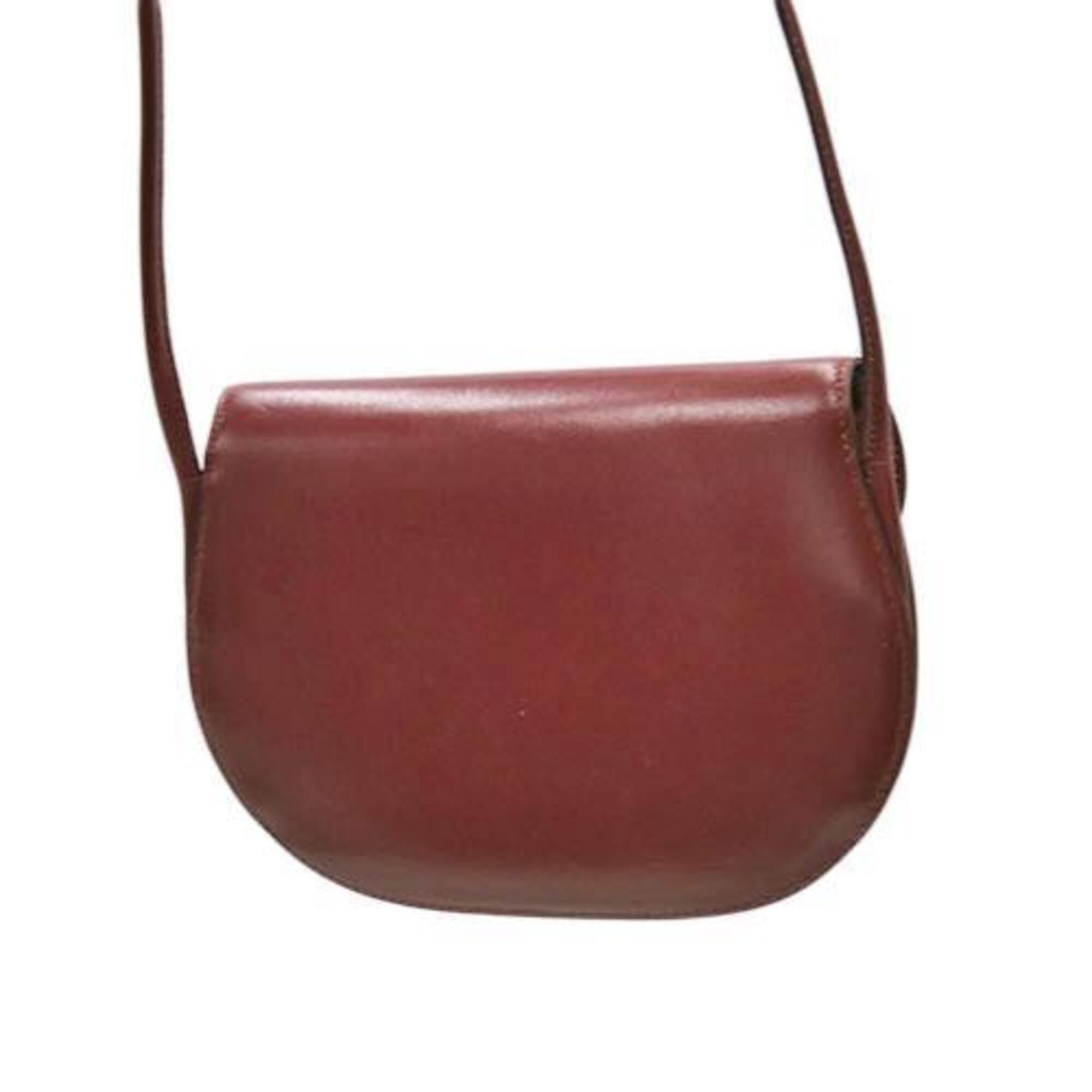 Hermes Rouge H Box Calf Leather Shoulder Bag (Pre-Owned)