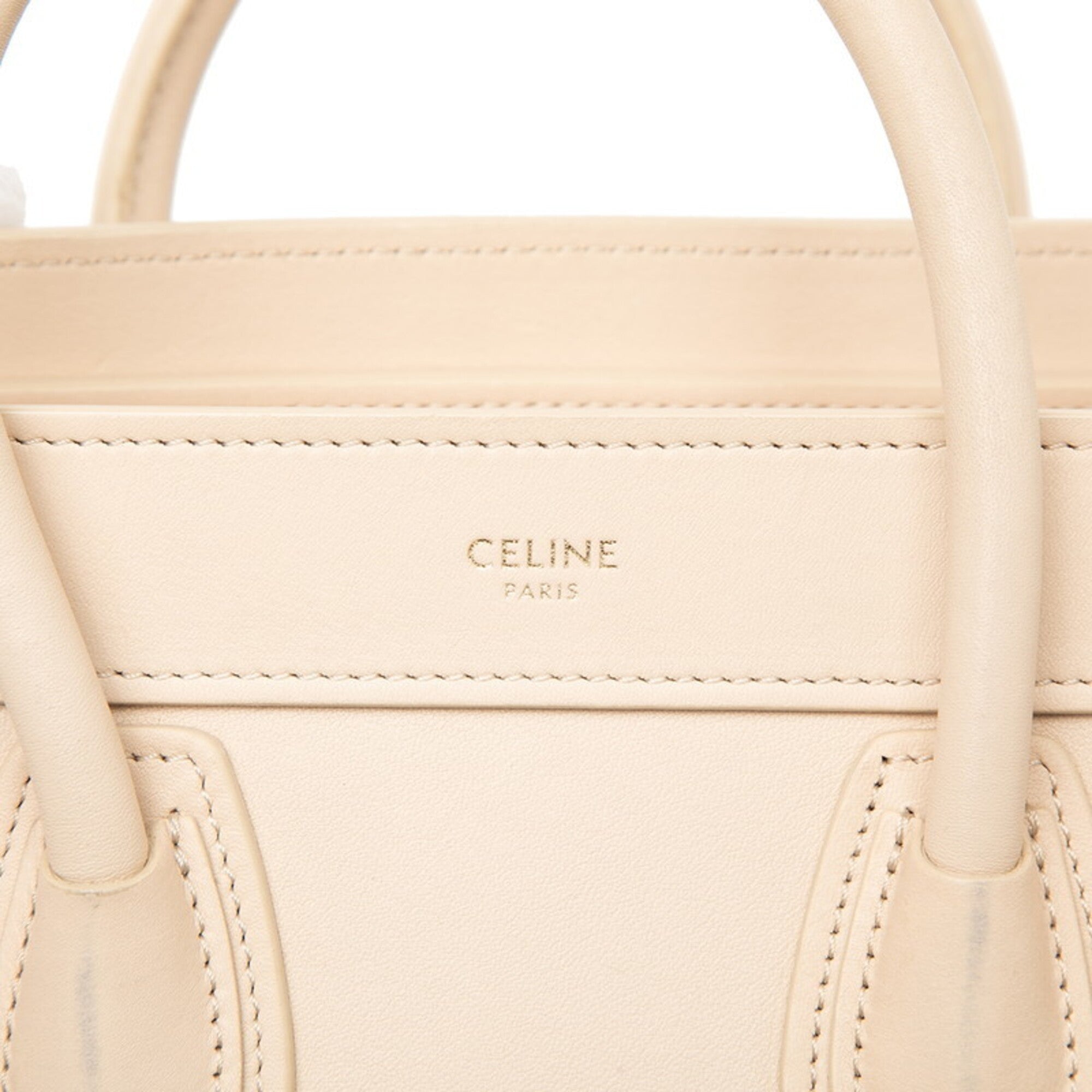 Celine Luggage Beige Leather Handbag Shoulder Bag (Pre-Owned)