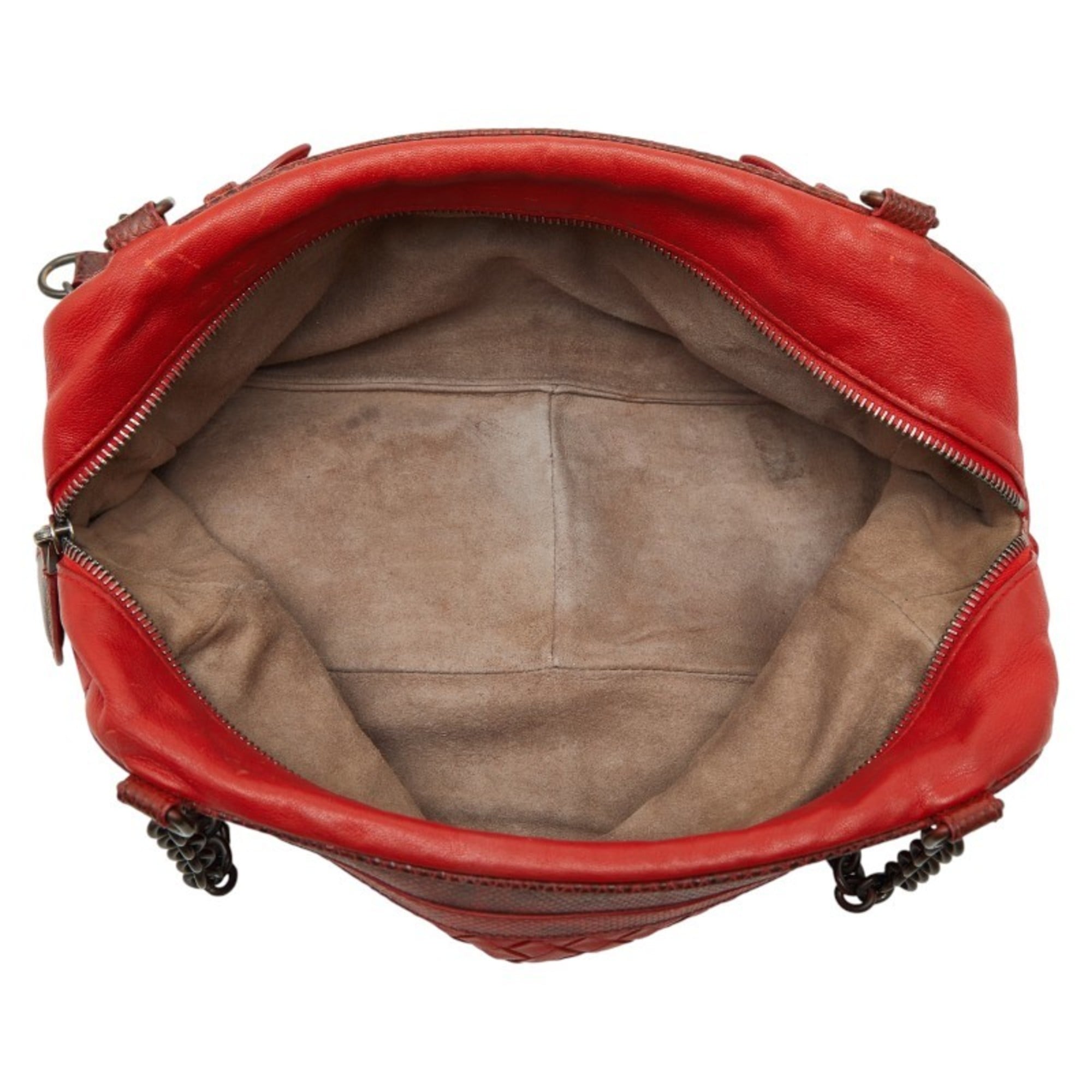 Bottega Veneta Red Color Leather Handbag Shoulder Bag (Pre-Owned)