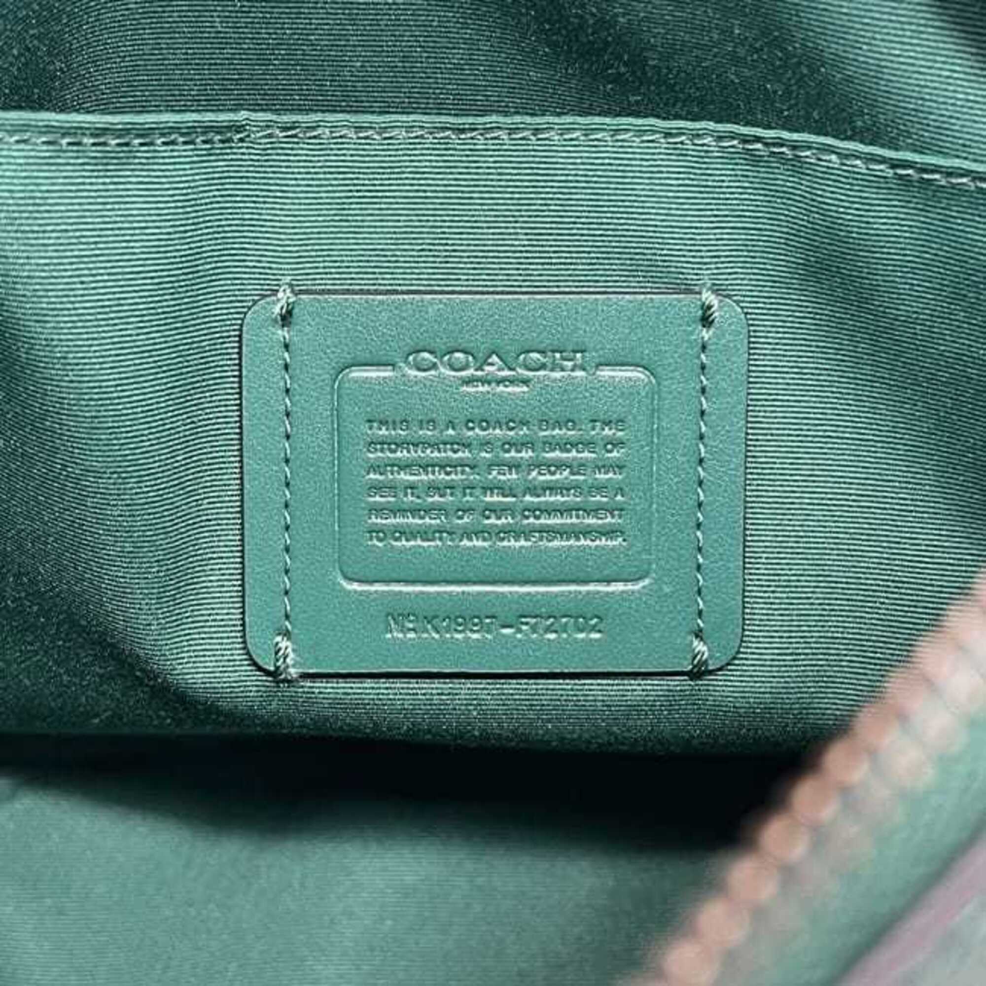 Coach Green Leather Shoulder Bag (Pre-Owned)