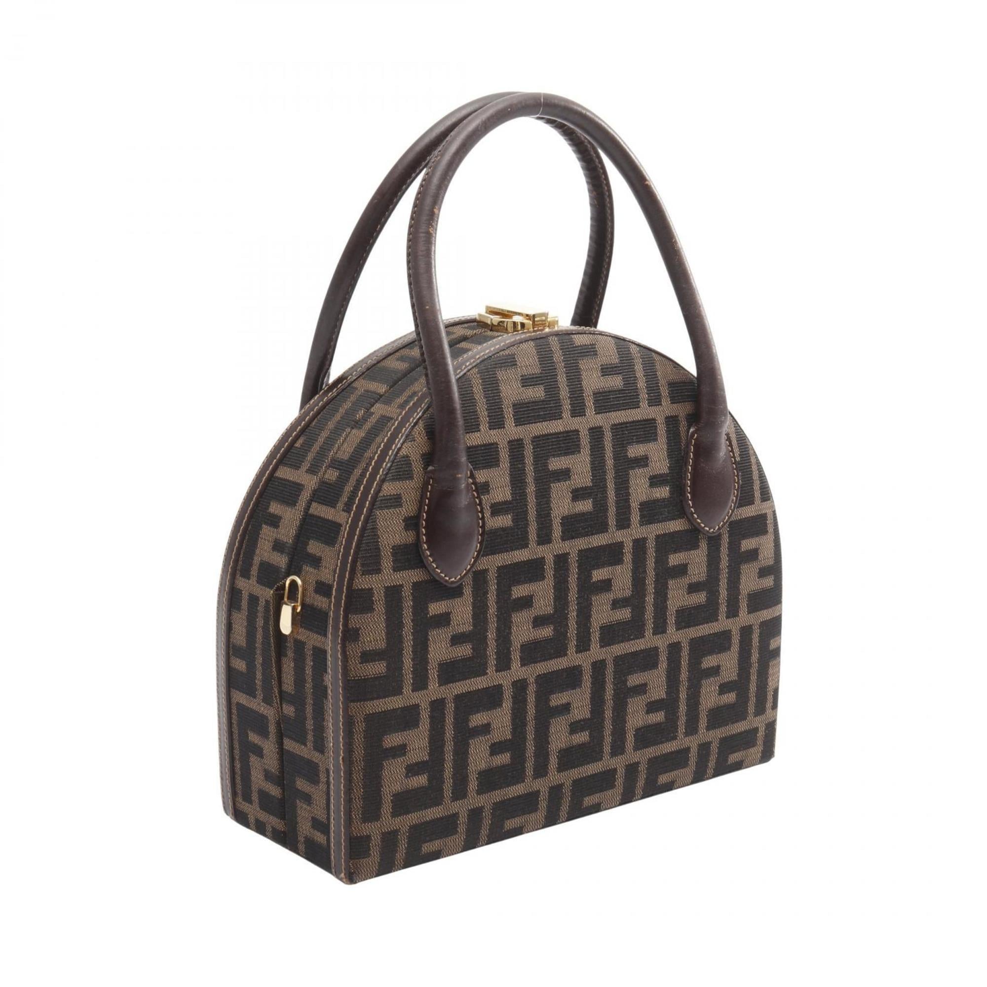 Fendi Brown Canvas Leather Handbag (Pre-Owned)