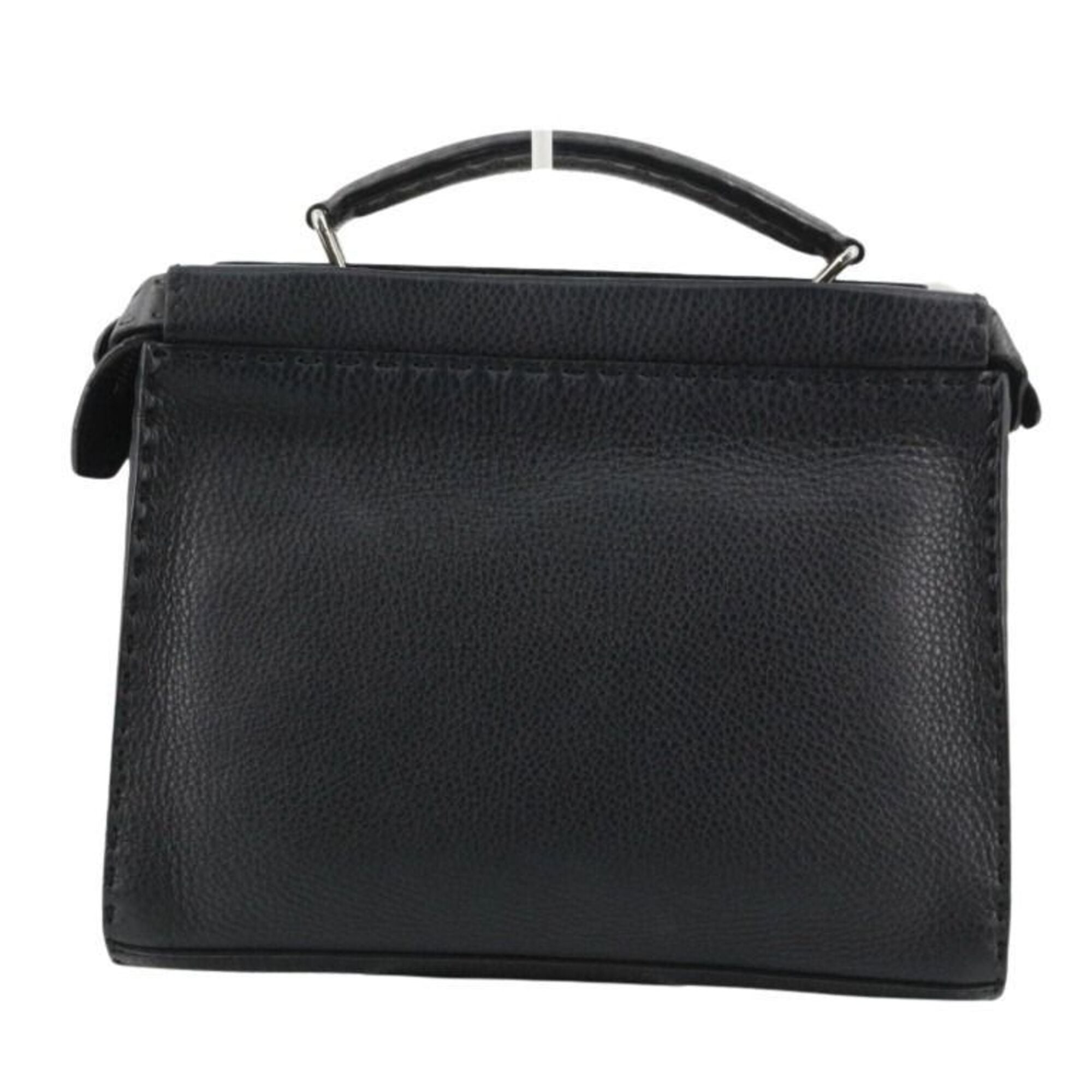 Fendi Peekaboo Black Leather Crossbody Bag Handbag Shoulder Bag Tote Bag (Pre-Owned)