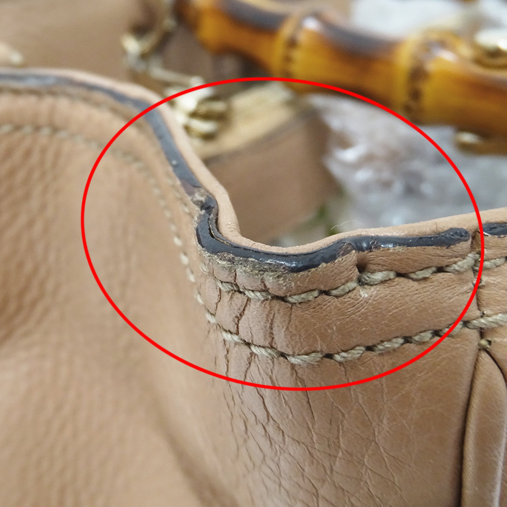 Gucci Beige Leather Handbag Shoulder Bag (Pre-Owned)