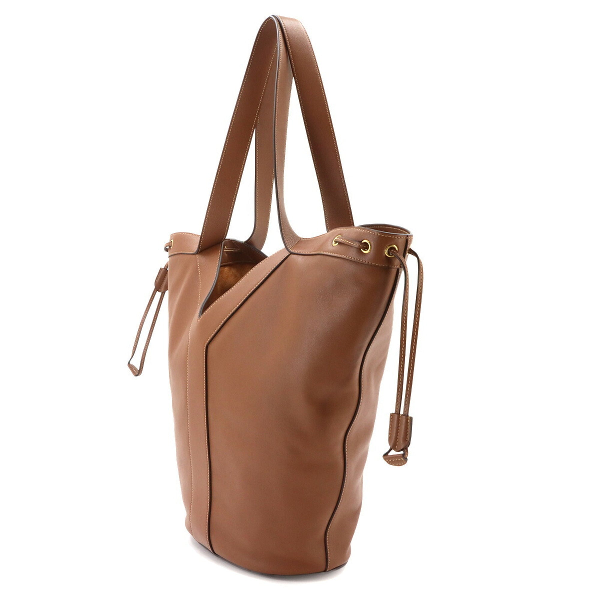 Saint Laurent Brown Leather Handbag Tote Bag (Pre-Owned)