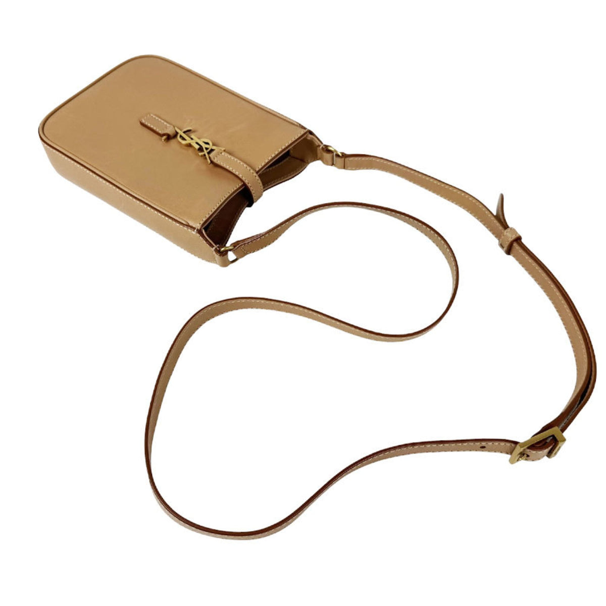 Saint Laurent Beige Leather Shoulder Bag (Pre-Owned)