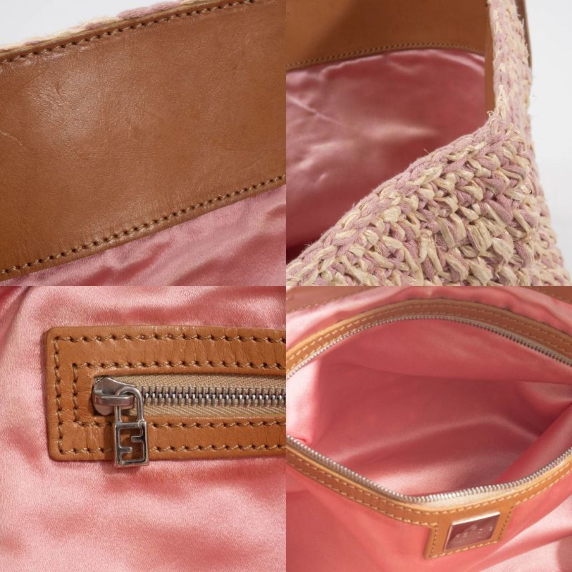Fendi Pink Straw Tote Bag (Pre-Owned)