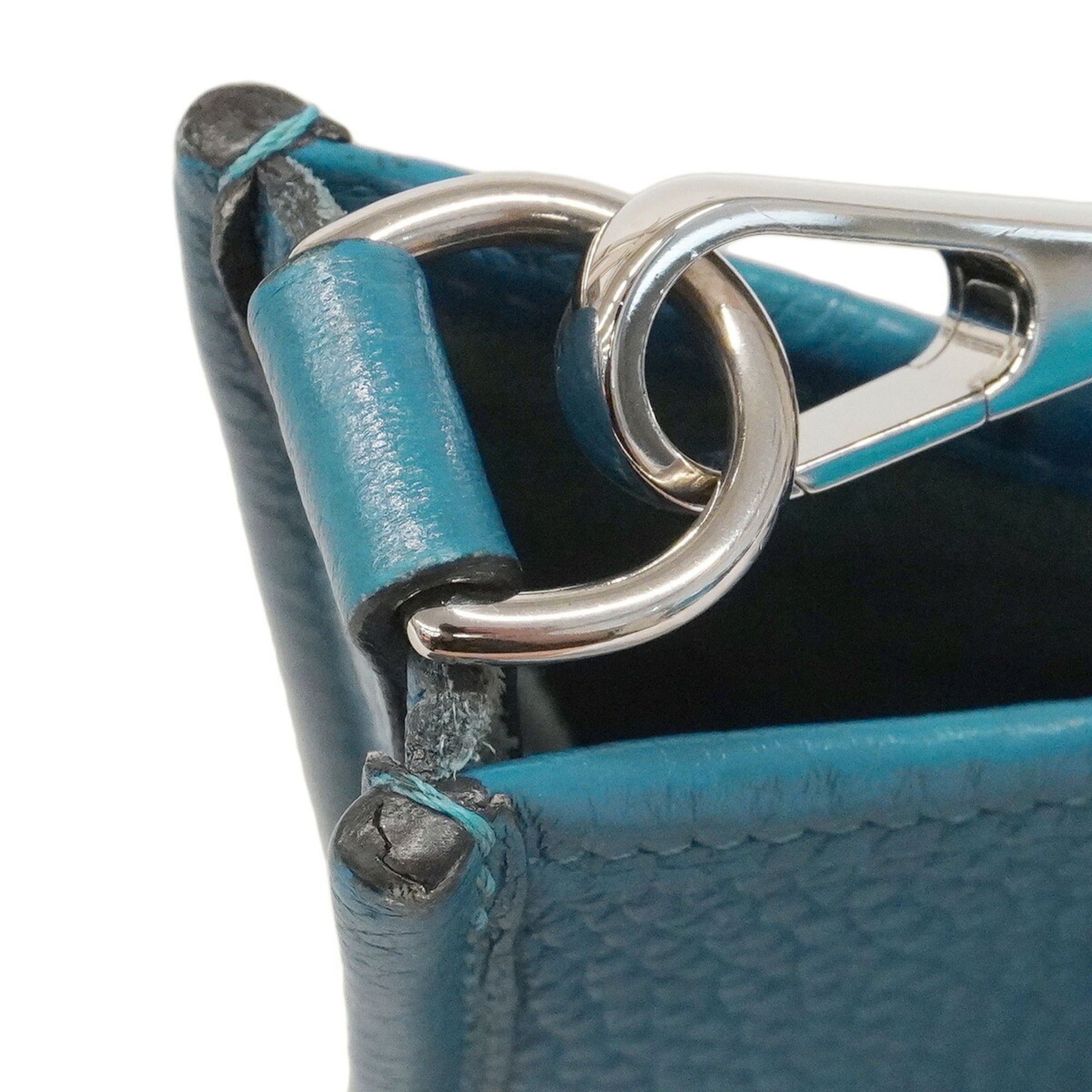 Hermes Blue Taurillon Clemence Leather Shoulder Bag (Pre-Owned)