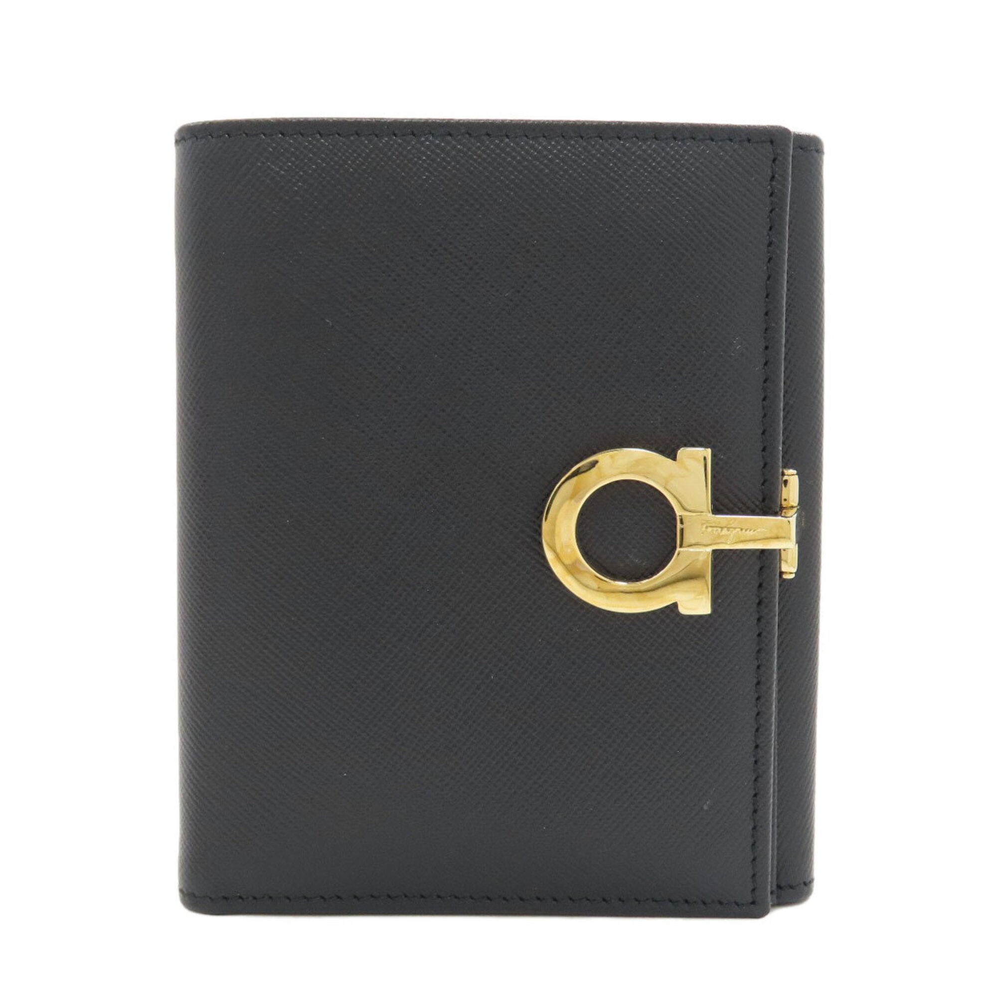 Salvatore Ferragamo Black Leather Wallet (Bi-Fold) (Pre-Owned)