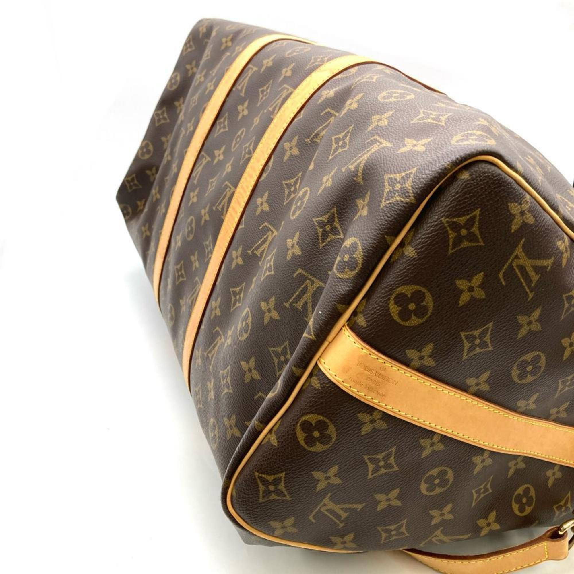 Louis Vuitton Monogram Brown Monogram Leather Boston Bag (Pre-Owned)