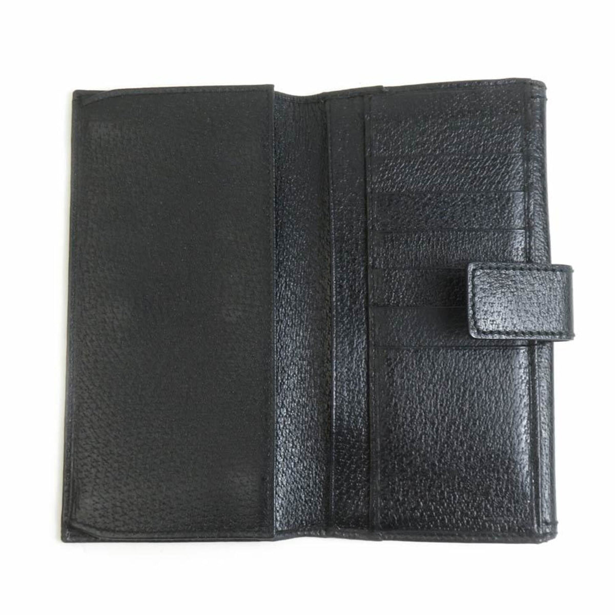 Gucci Black Gg Canvas Leather Long Wallet (Bi-Fold) (Pre-Owned)