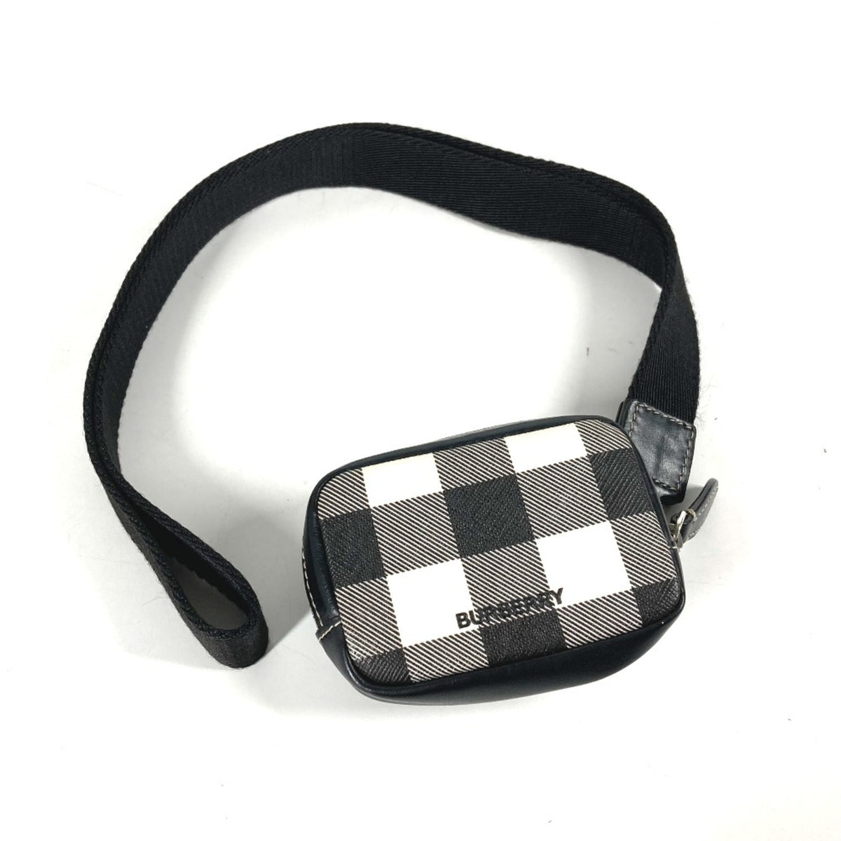 Burberry Black White Pvc Leather Coin Purse/Coin Case (Pre-Owned)