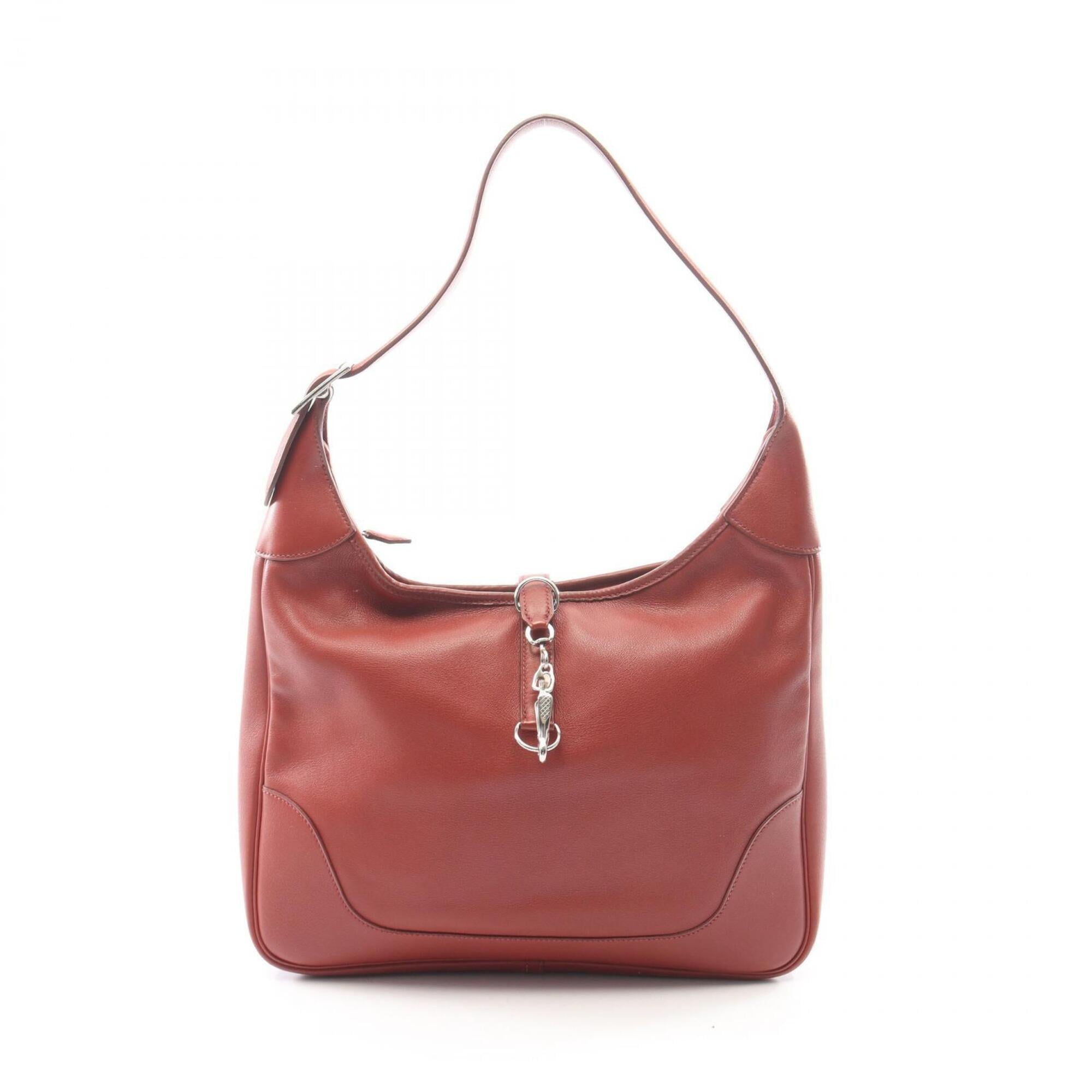 Hermes Bordeaux Rouge H Taurillon Clemence Leather Shoulder Bag (Pre-Owned)