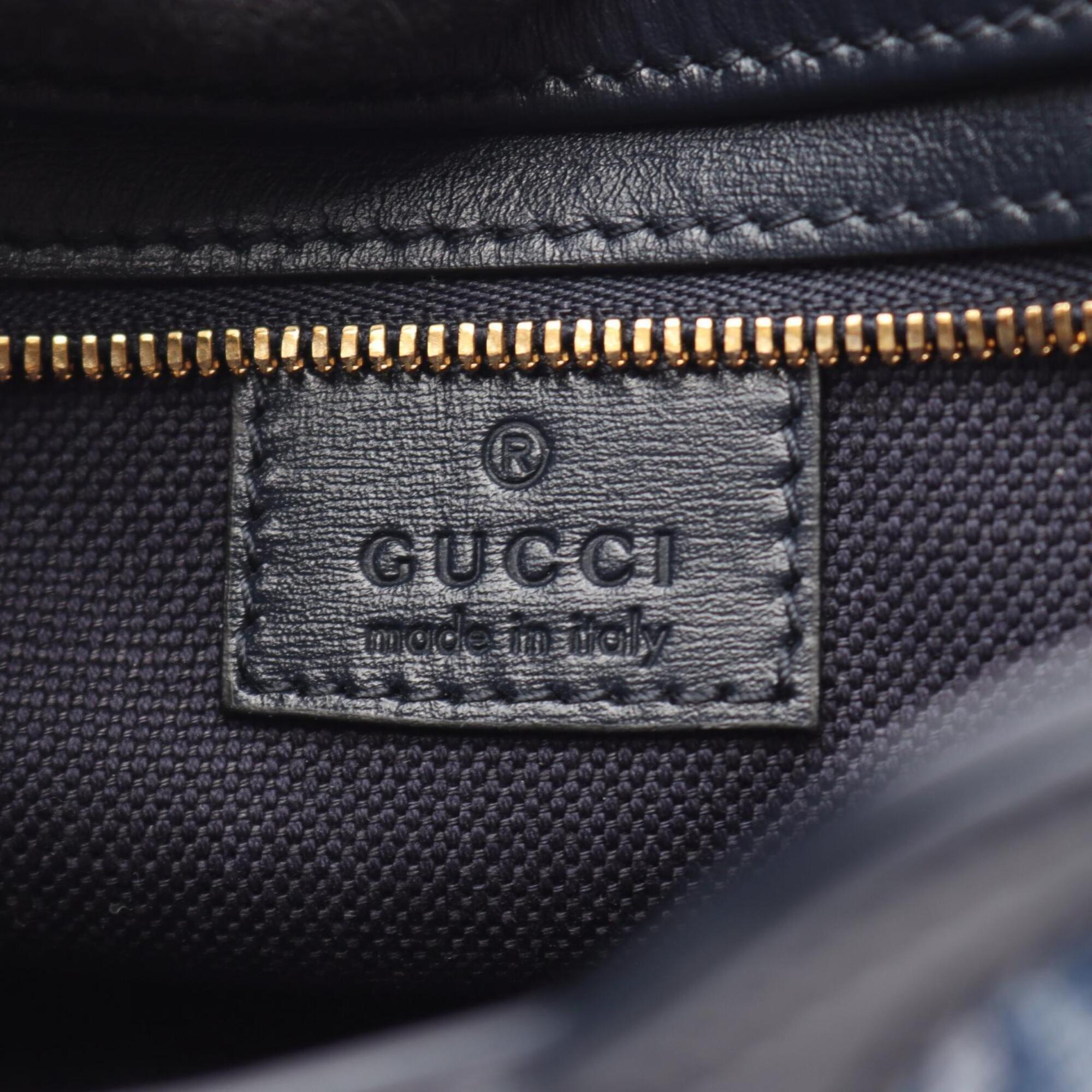 Gucci Blue Navy Denim Leather Handbag (Pre-Owned)