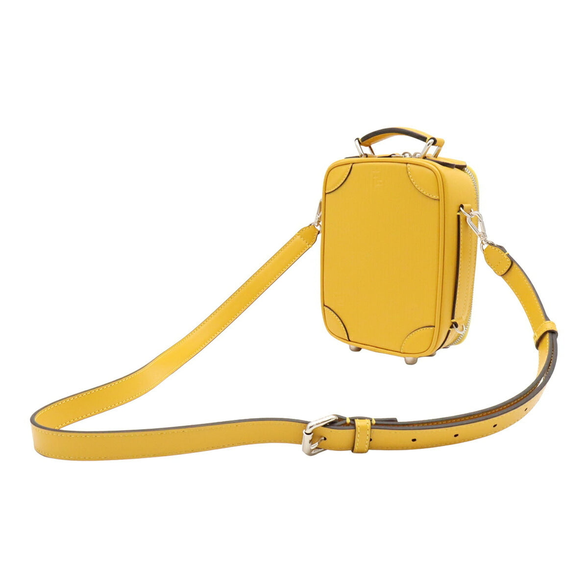 Fendi Yellow Leather Handbag Shoulder Bag (Pre-Owned)