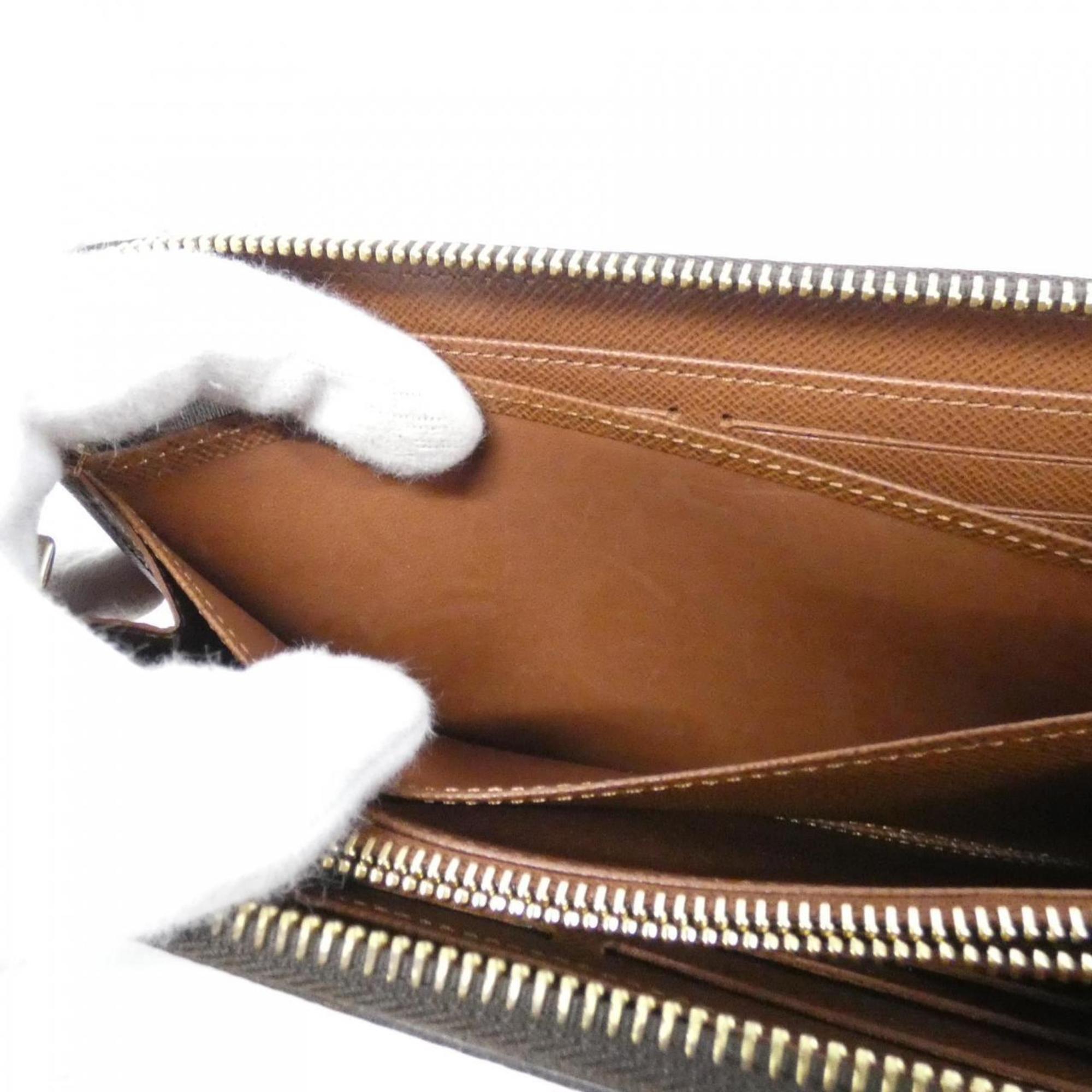Louis Vuitton Marron Coated Canvas Long Wallet (Bi-Fold) (Pre-Owned)