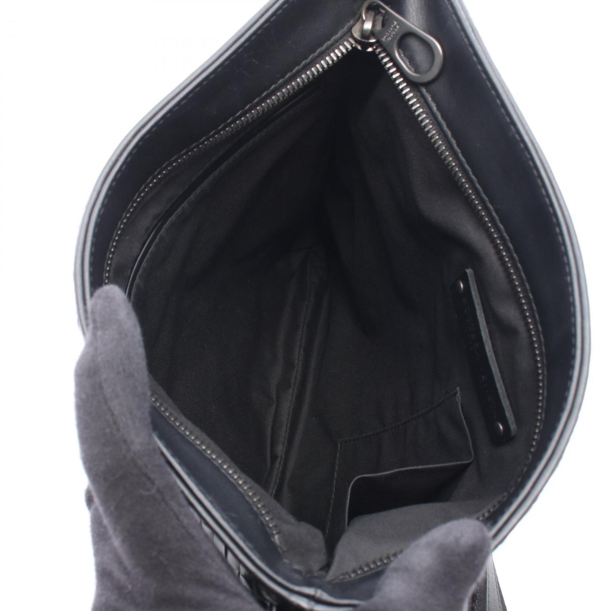 Bottega Veneta Black Leather Handbag Shoulder Bag (Pre-Owned)