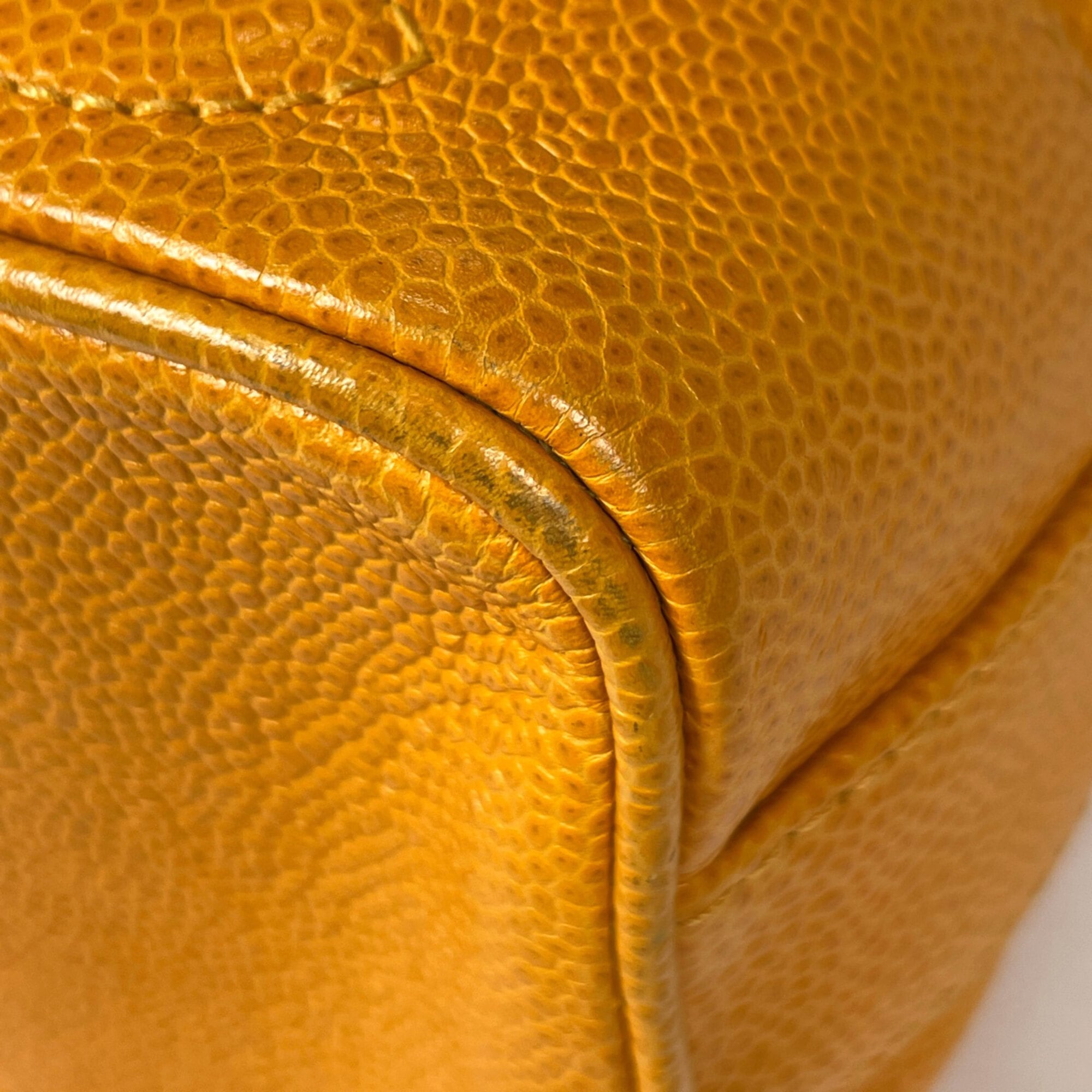 Chanel Yellow Grained Calfskin Shoulder Bag (Pre-Owned)