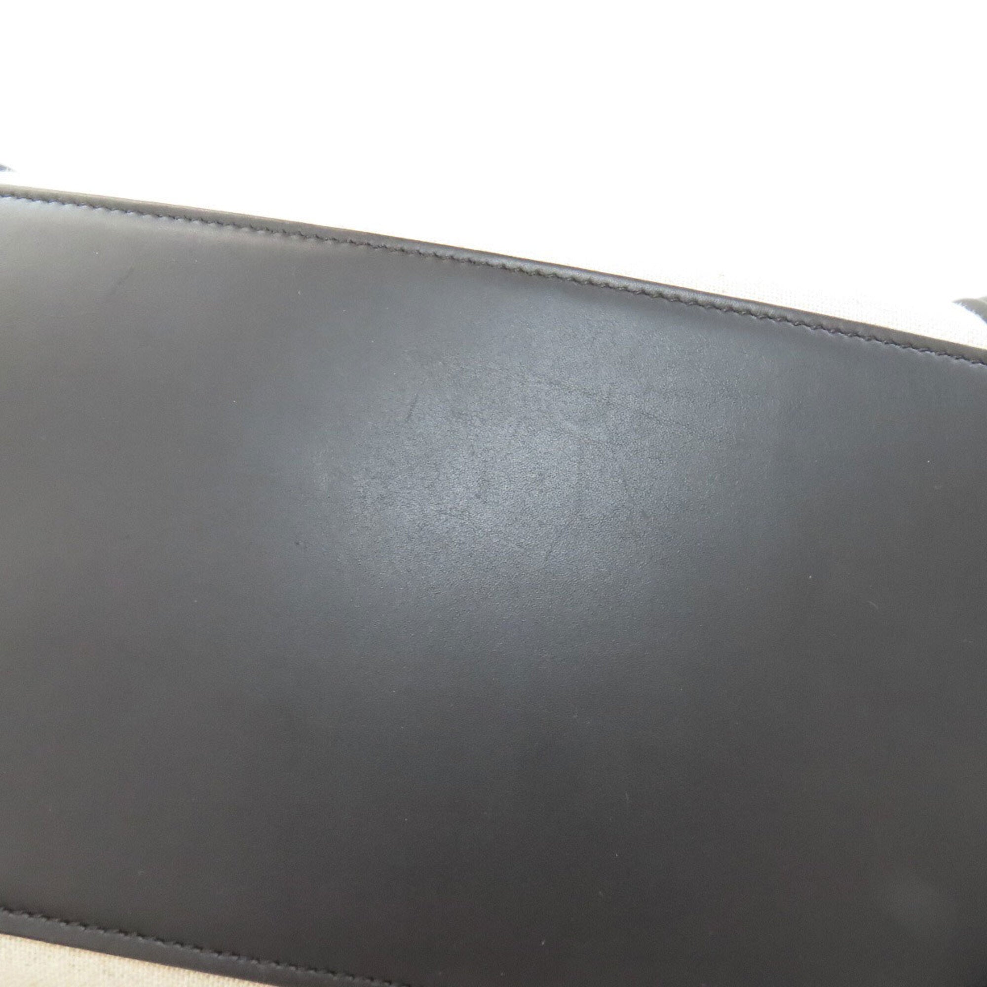 Celine Black Green White Leather Canvas Handbag (Pre-Owned)