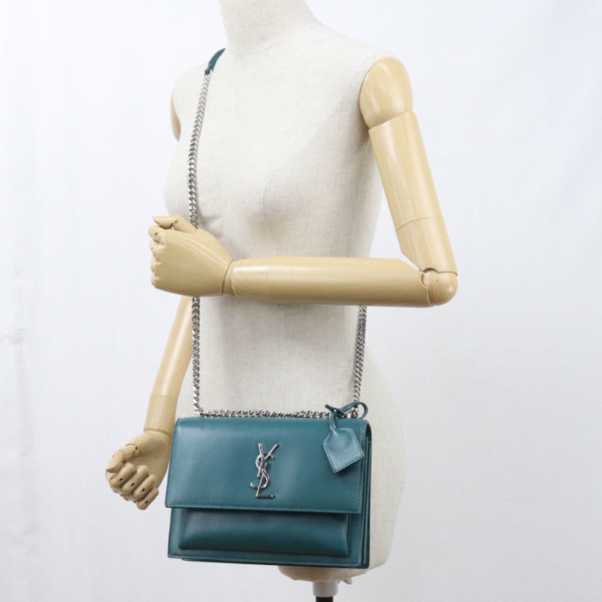 Saint Laurent Green Leather Shoulder Bag (Pre-Owned)