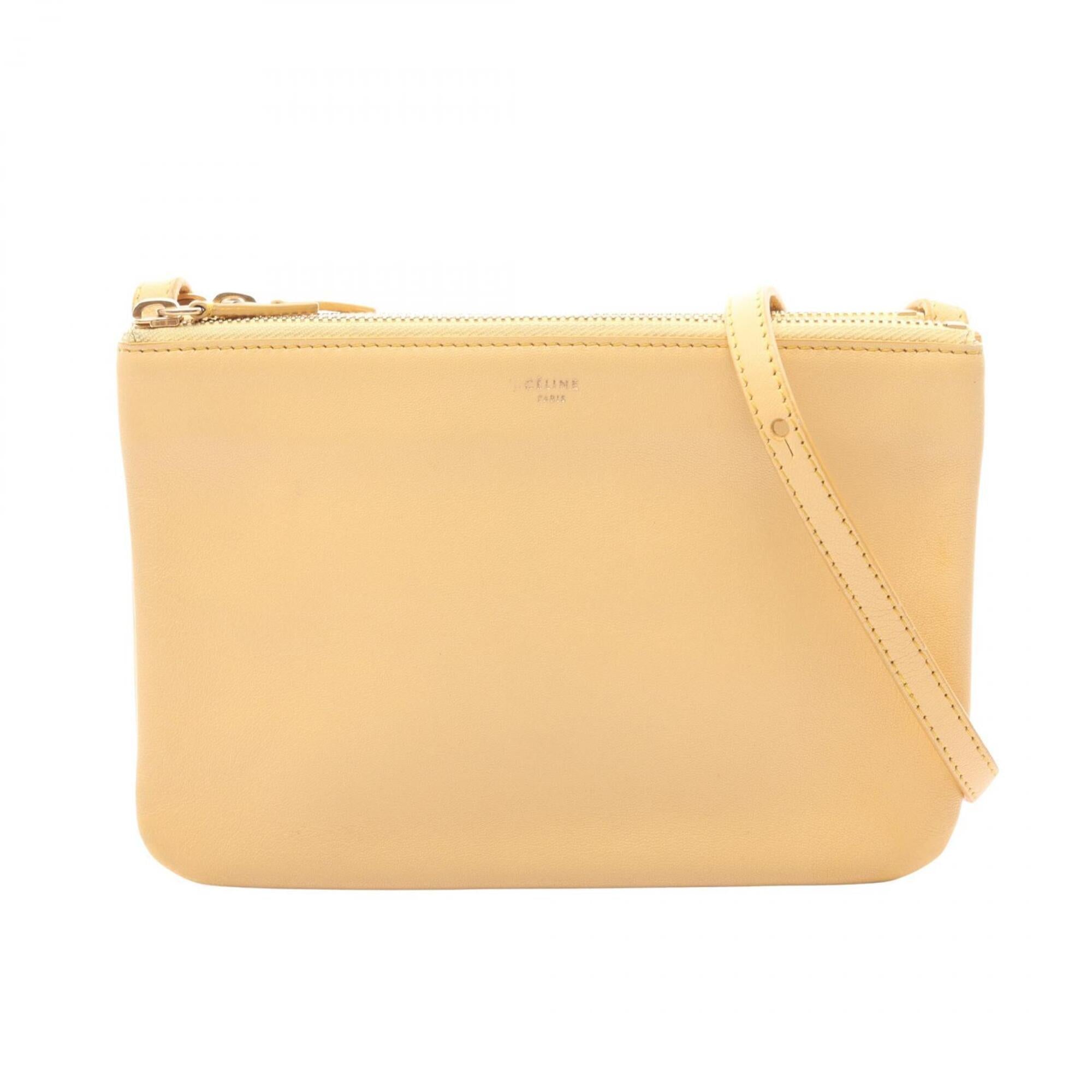 Celine Yellow Leather Handbag Shoulder Bag (Pre-Owned)