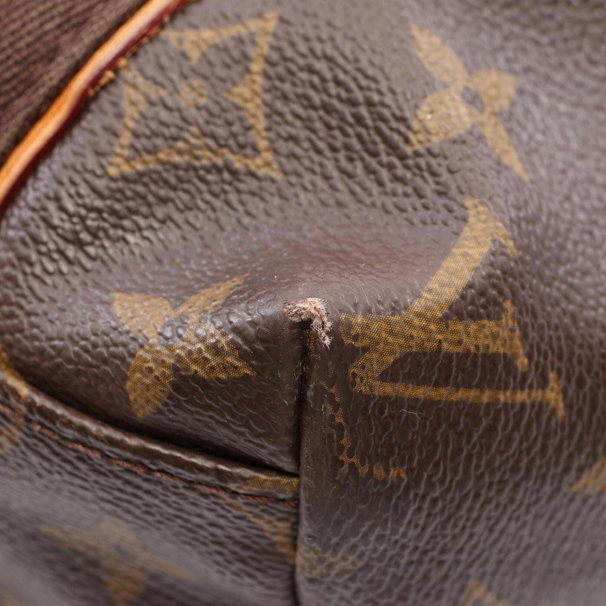 Louis Vuitton Monogram Brown Coated Canvas Leather Handbag Tote Bag (Pre-Owned)