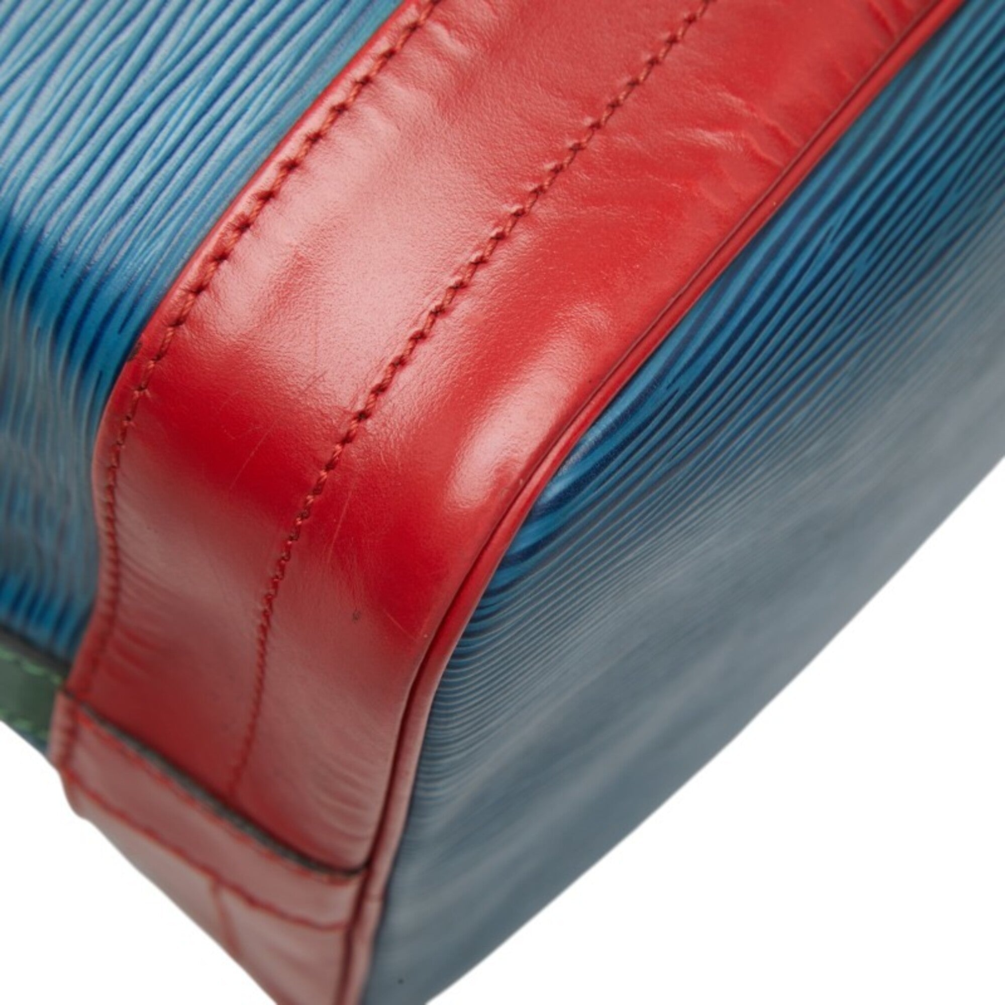 Louis Vuitton Borneo Green Castilian Red Toledo Blue Leather Shoulder Bag (Pre-Owned)