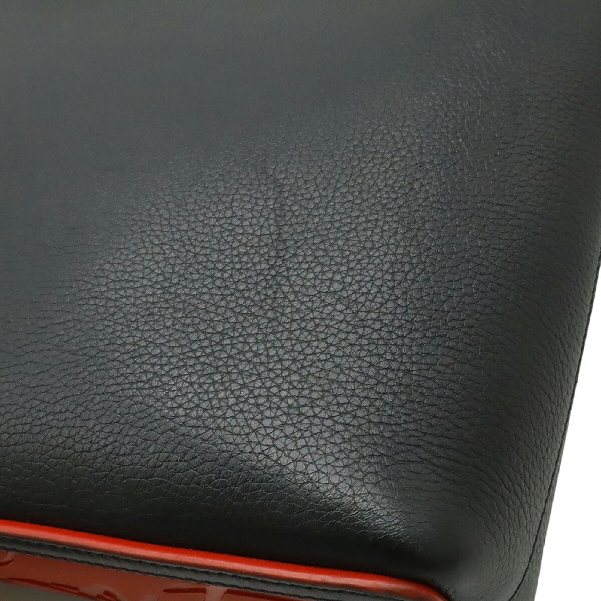 Christian Louboutin Black Red Color Leather Handbag Shoulder Bag (Pre-Owned)