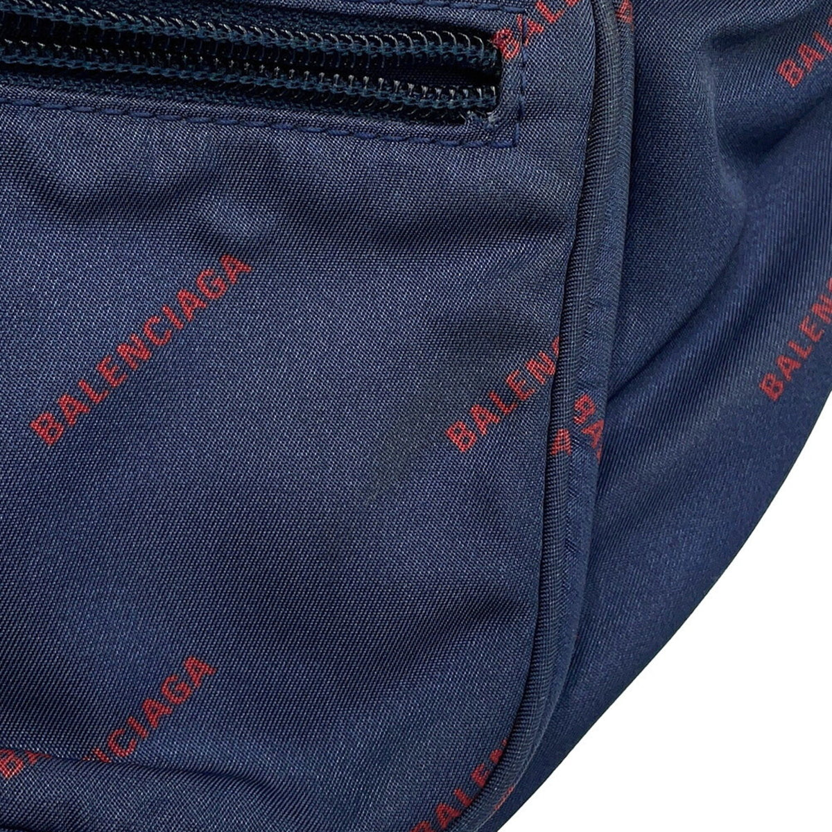 Balenciaga Navy Red Color Nylon Sling Bag (Pre-Owned)