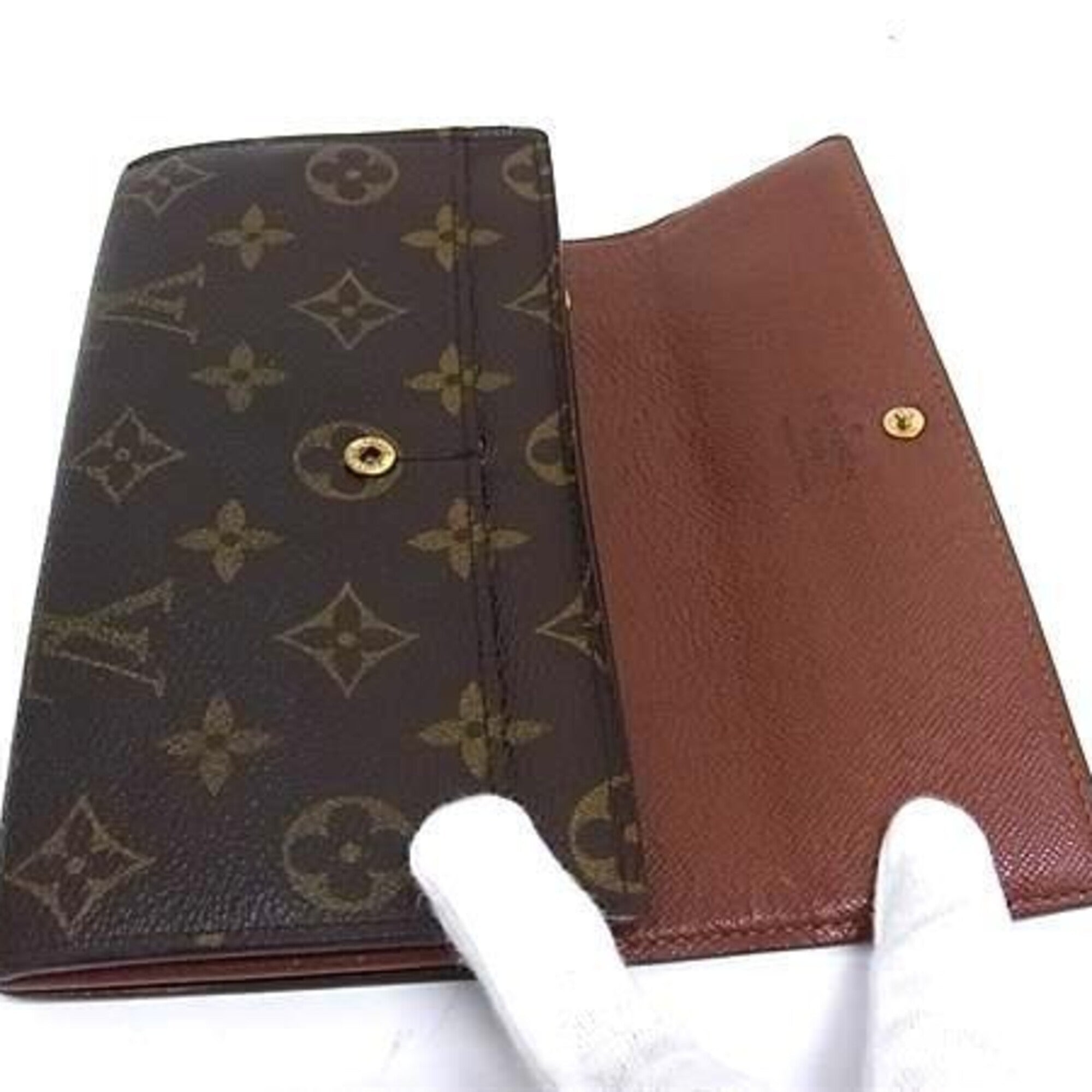 Louis Vuitton Brown Monogram Long Wallet (Bi-Fold) (Pre-Owned)