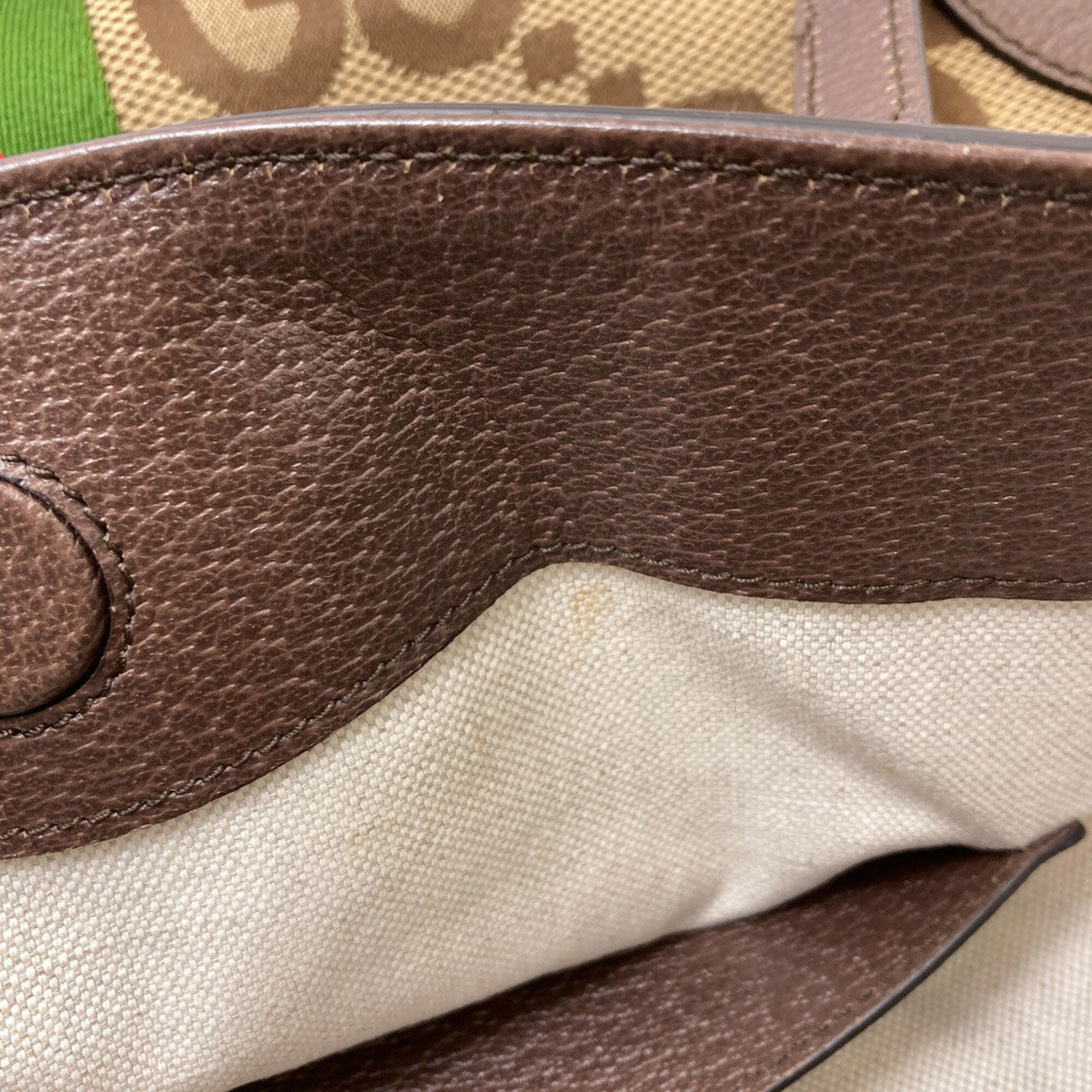 Gucci Beige Brown Canvas Tote Bag (Pre-Owned)
