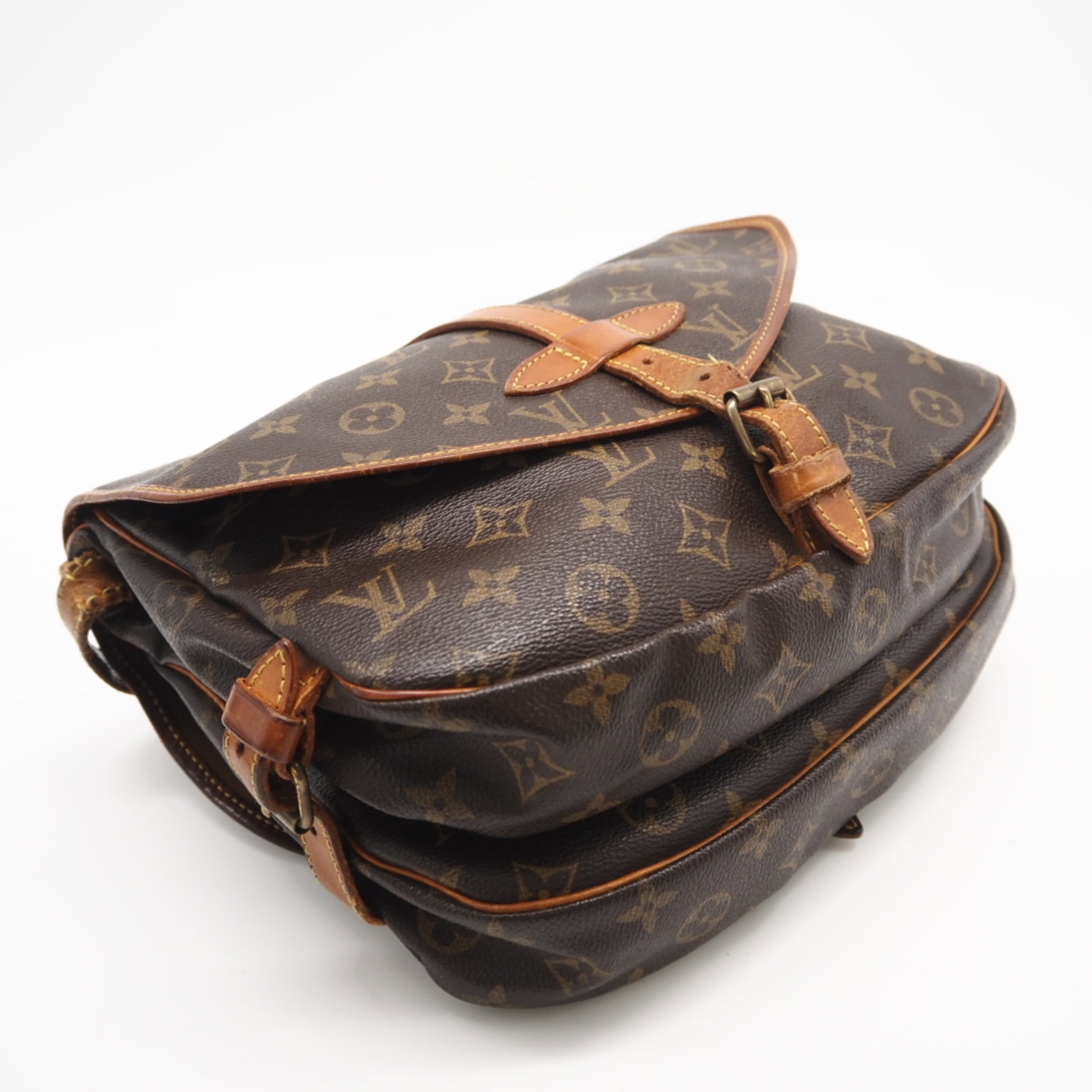Louis Vuitton Monogram Brown Coated Canvas Leather Shoulder Bag (Pre-Owned)