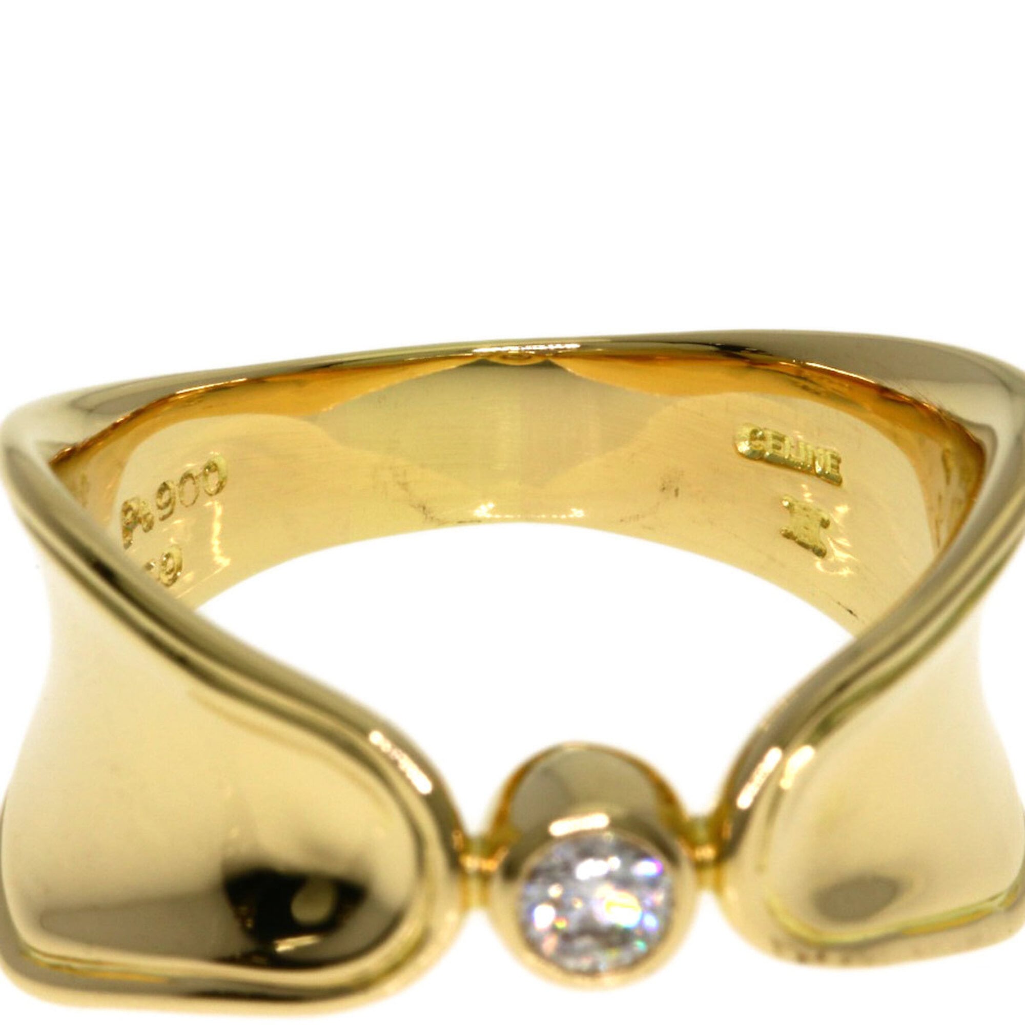 Celine Yellow Gold (18K) Platinum Platinum 900 Band Ring (Pre-Owned)