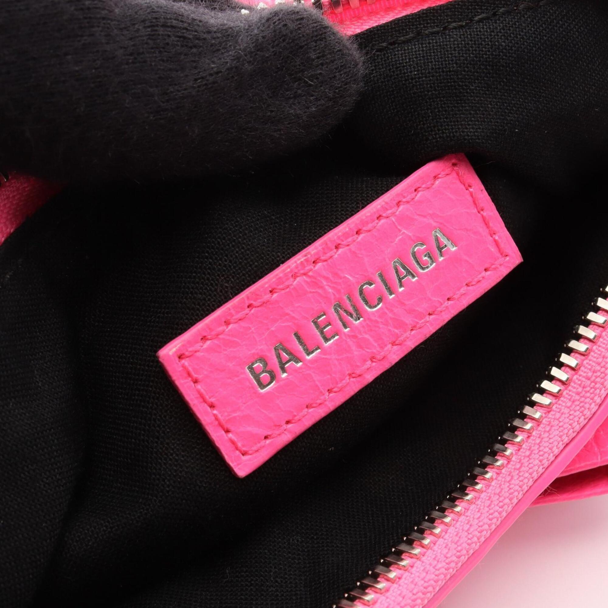 Balenciaga Pink Leather Handbag Pouch Shoulder Bag (Pre-Owned)