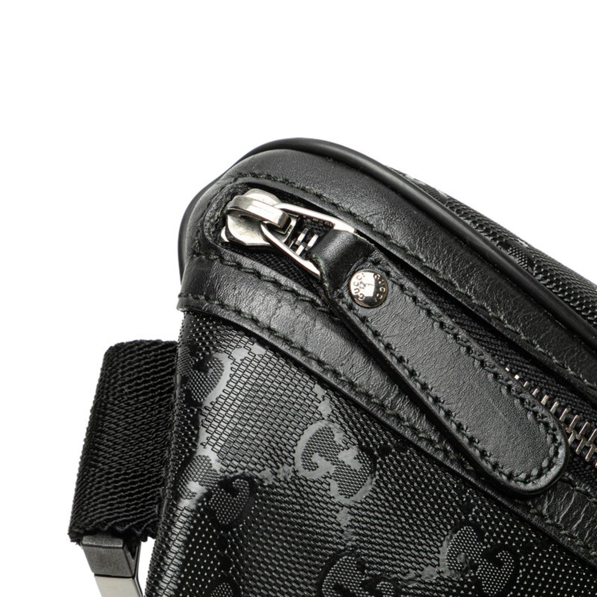 Gucci Black Pvc Leather Fanny Pack Sling Bag (Pre-Owned)