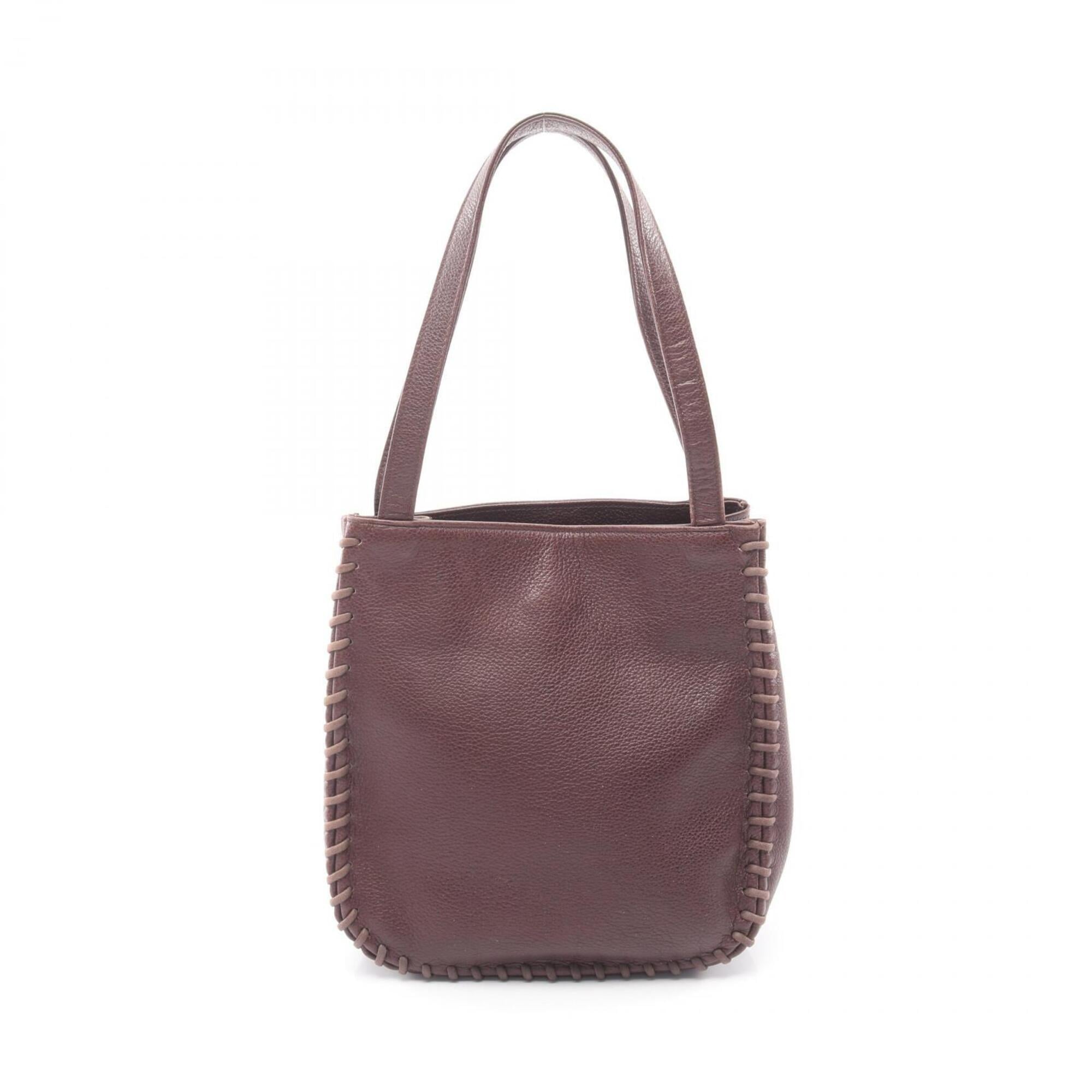 Yves Saint Laurent Bordeaux Leather Handbag (Pre-Owned)