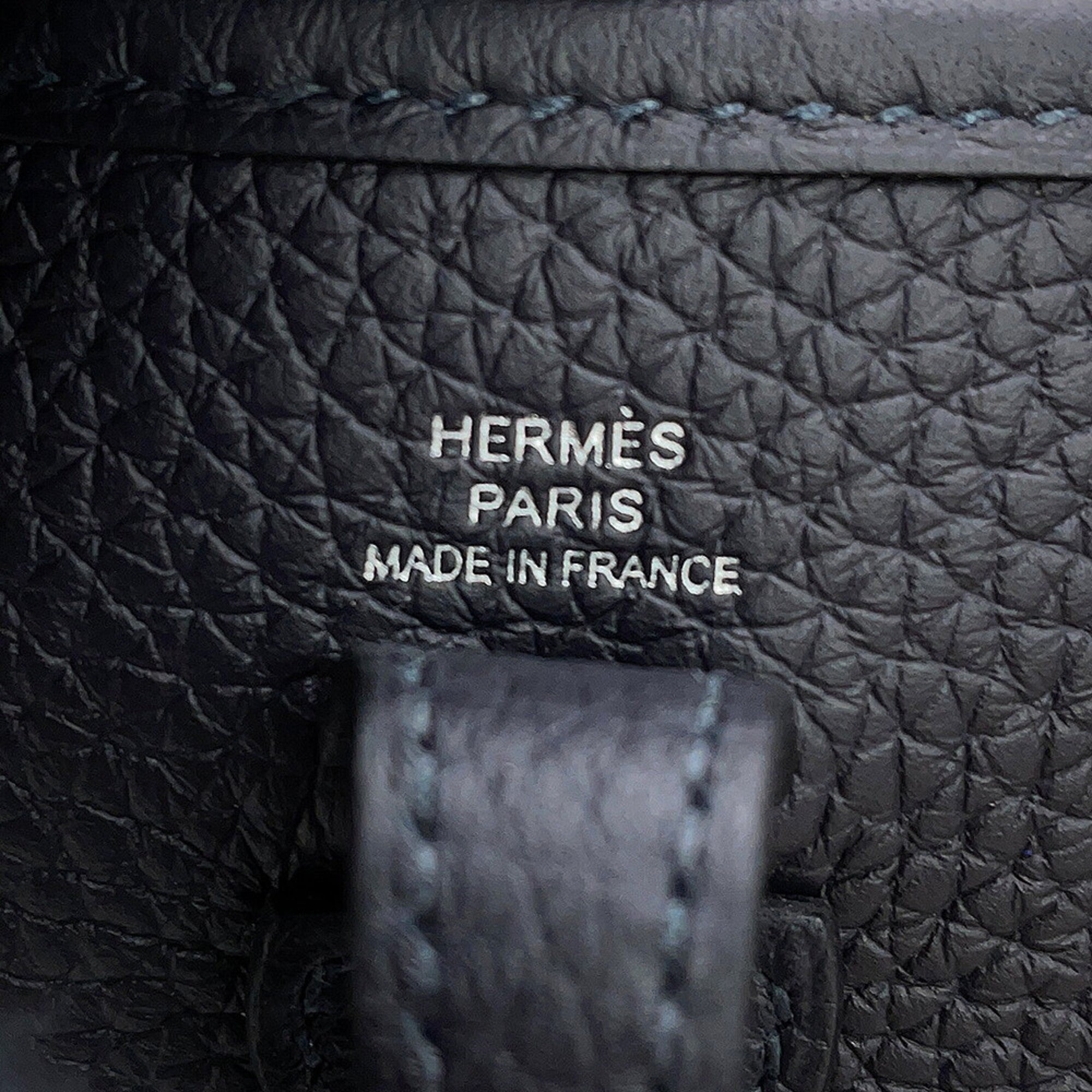 Hermes Navy Taurillon Clemence Leather Shoulder Bag