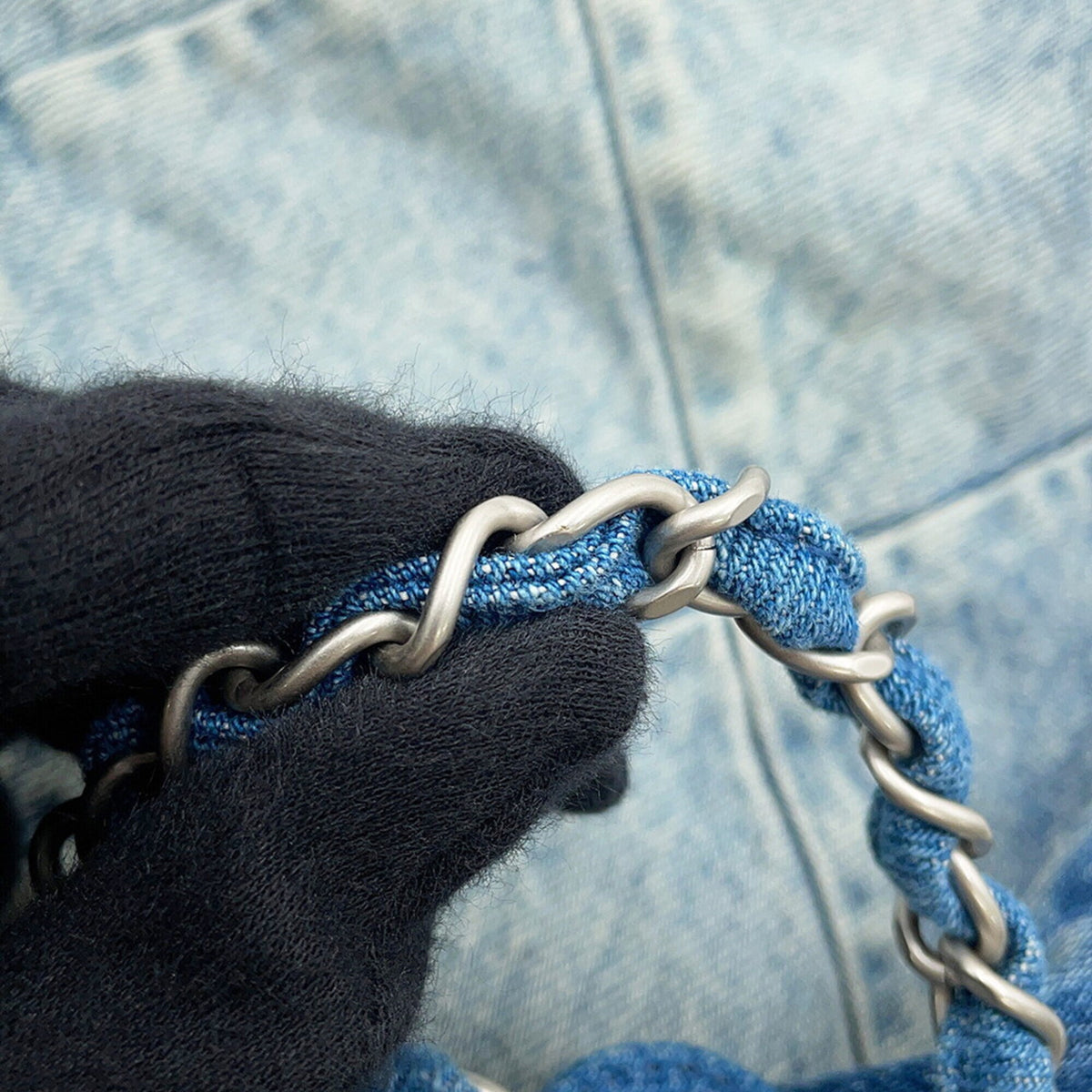Chanel Blue Denim Handbag (Pre-Owned)