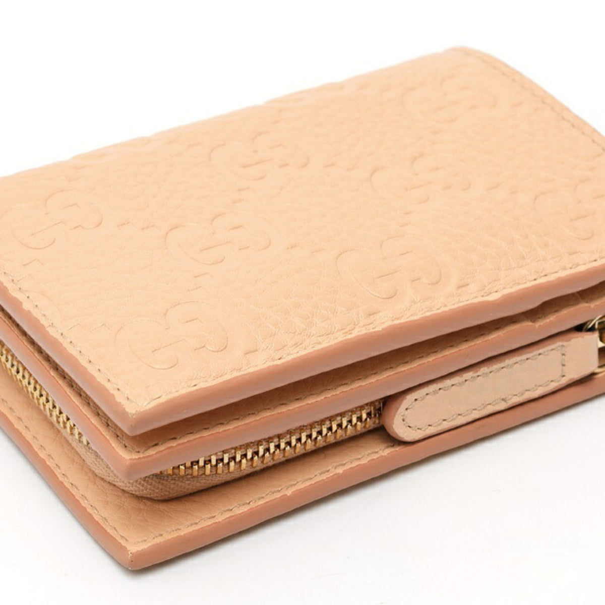 Gucci Pink Beige Gg Leather Wallet (Bi-Fold) (Pre-Owned)