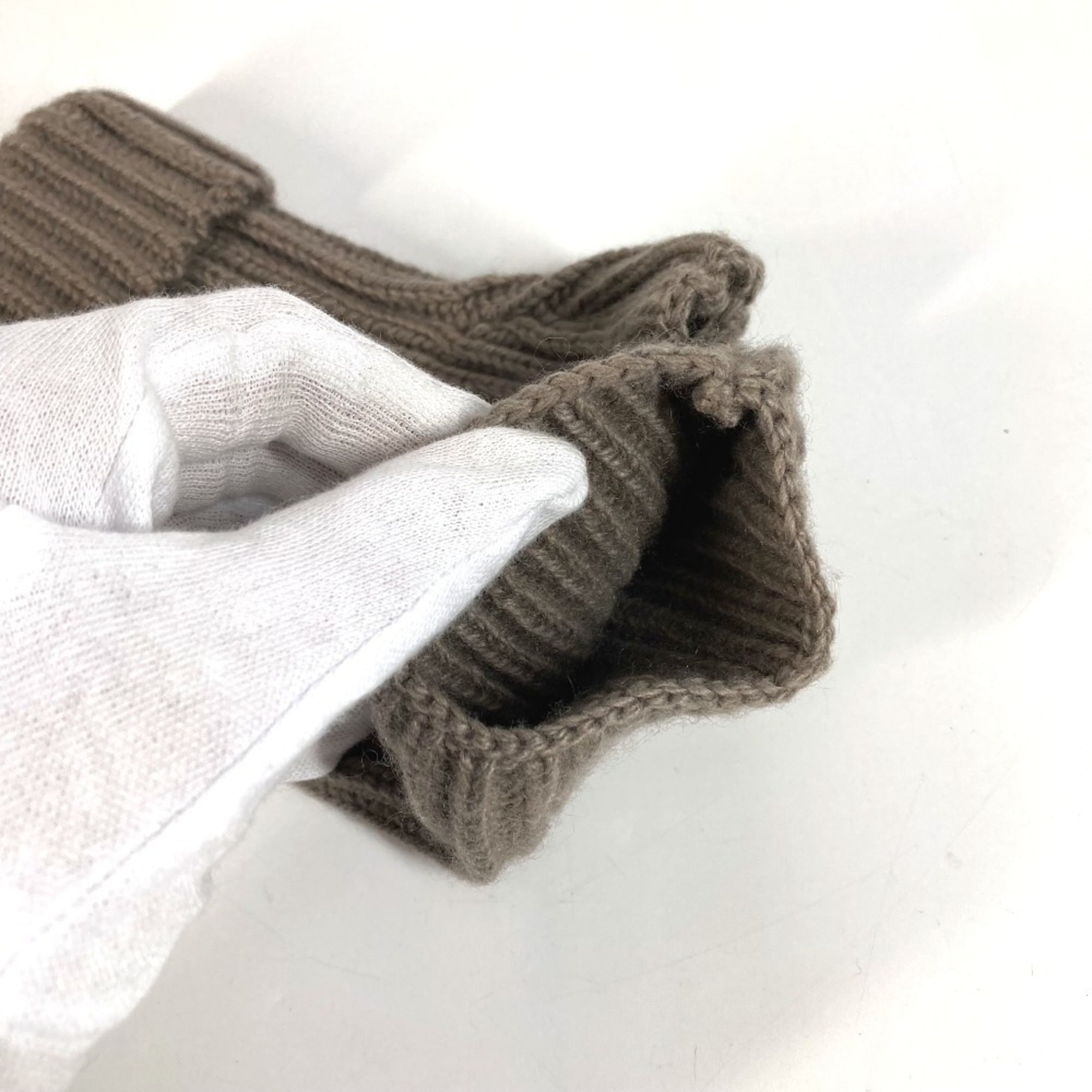 Hermes Sellier Gray Cashmere Mohair Warm Gloves (Pre-Owned)