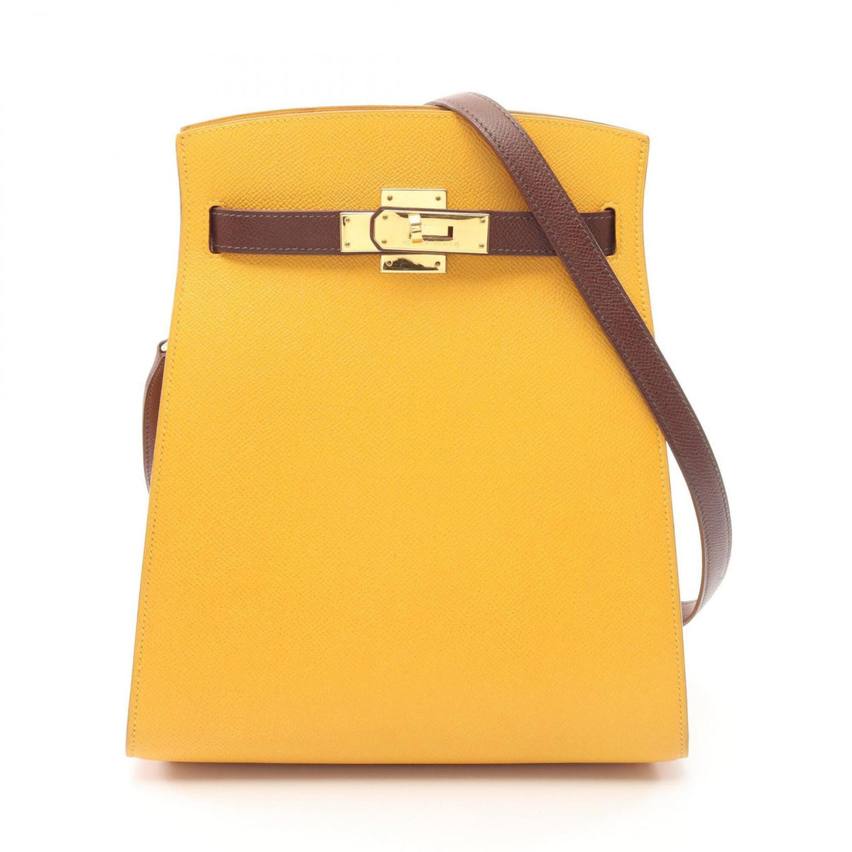 Hermes Brown Havane Yellow Courchevel Leather Handbag Shoulder Bag (Pre-Owned)
