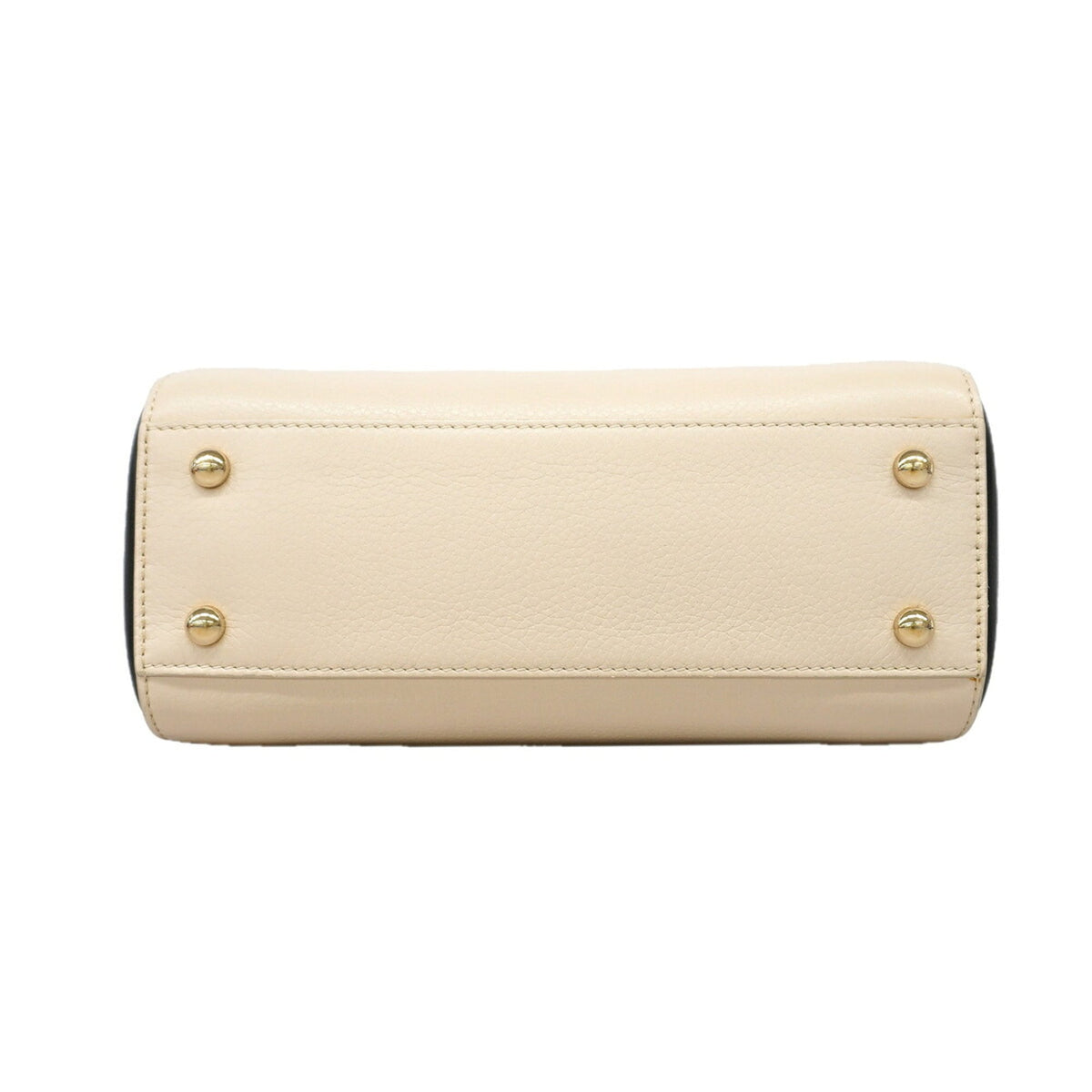 Chanel Beige Black Leather Handbag (Pre-Owned)