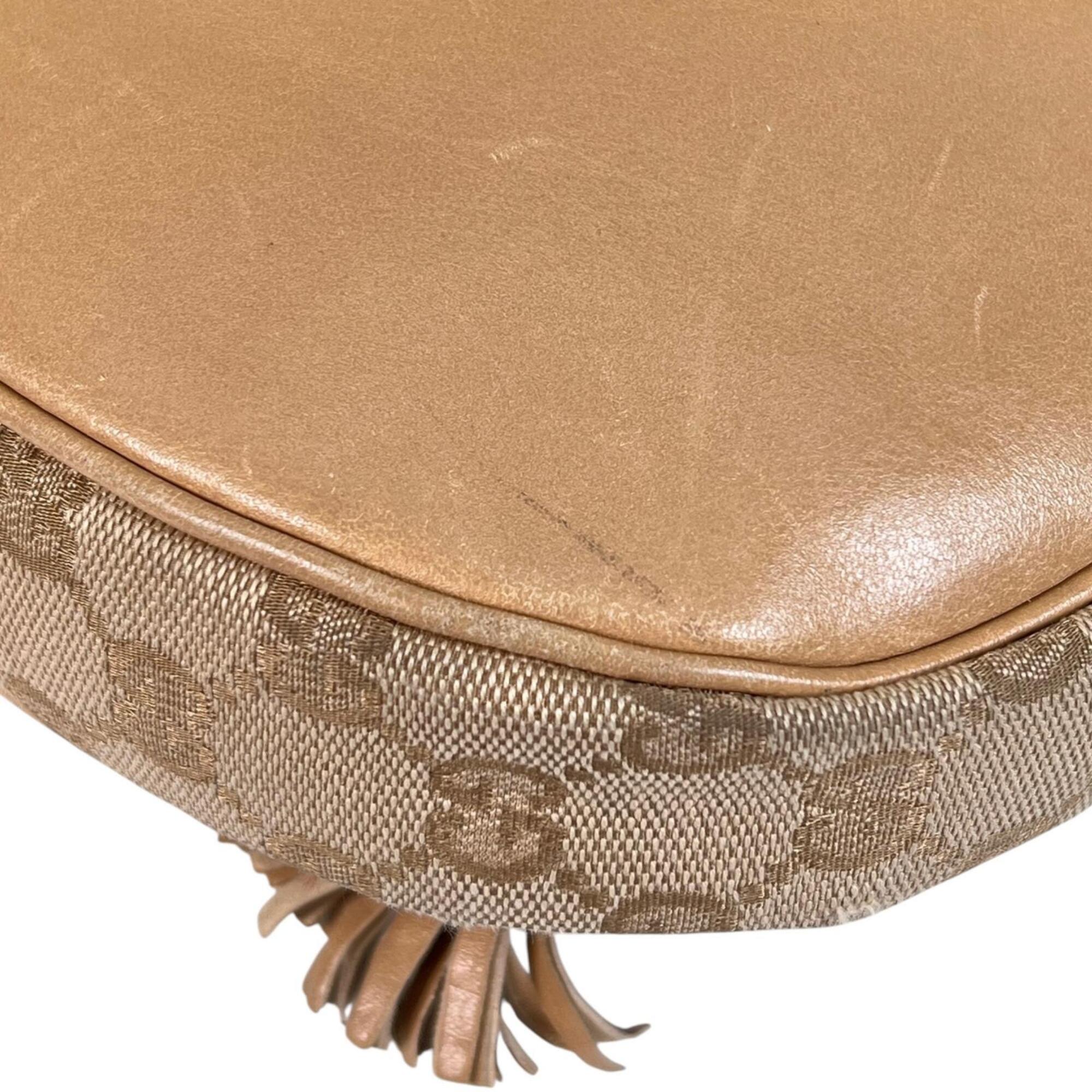 Gucci Beige Gg Canvas Shoulder Bag (Pre-Owned)