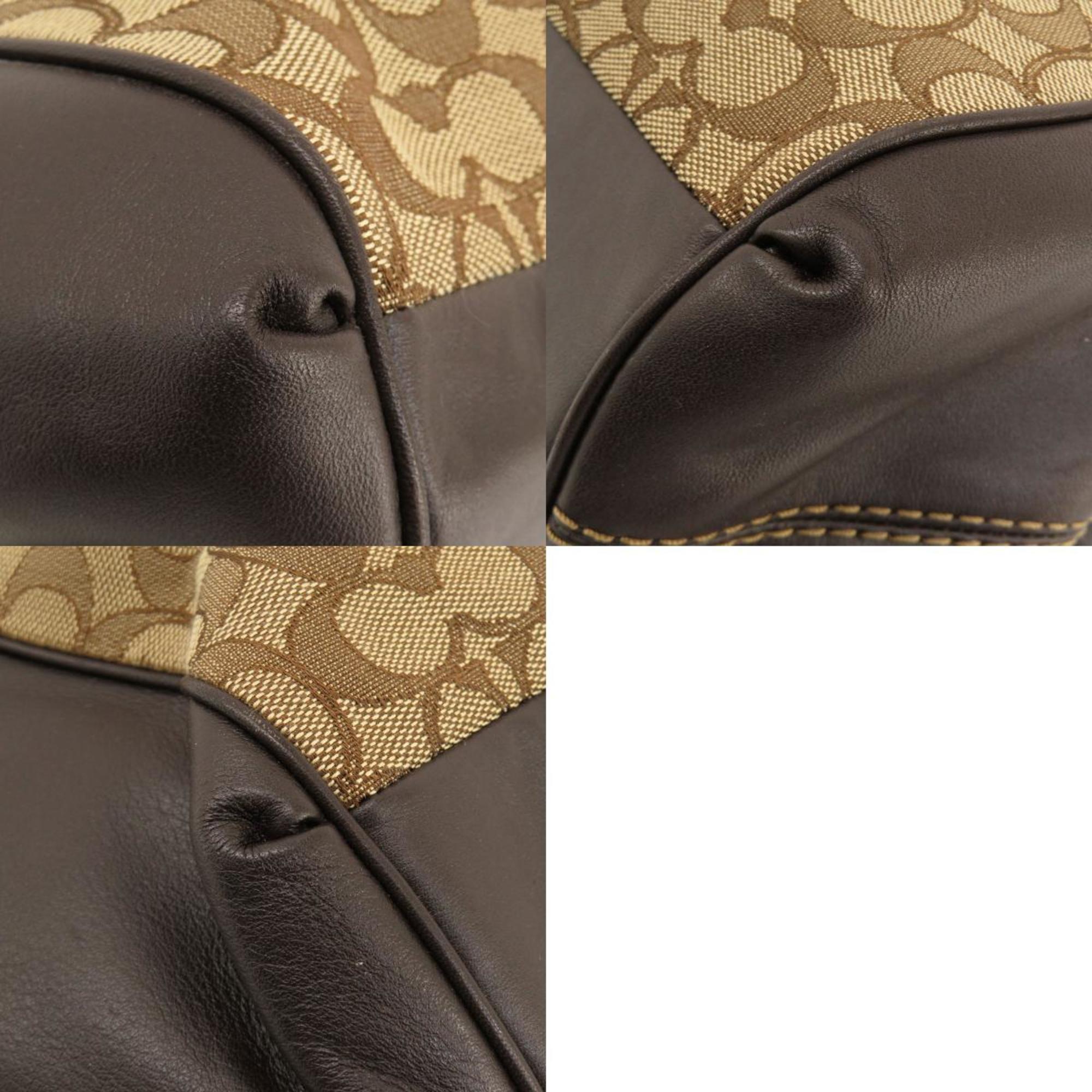 Coach Signature Brown Signature Line Tote Bag (Pre-Owned)