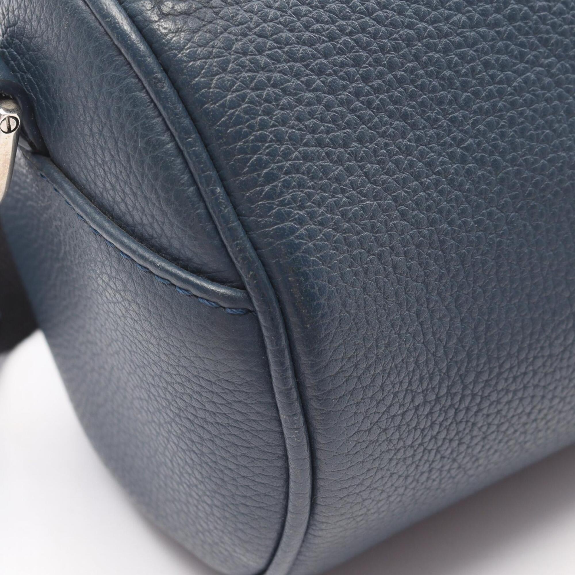 Christian Dior Blue Leather Handbag Shoulder Bag (Pre-Owned)
