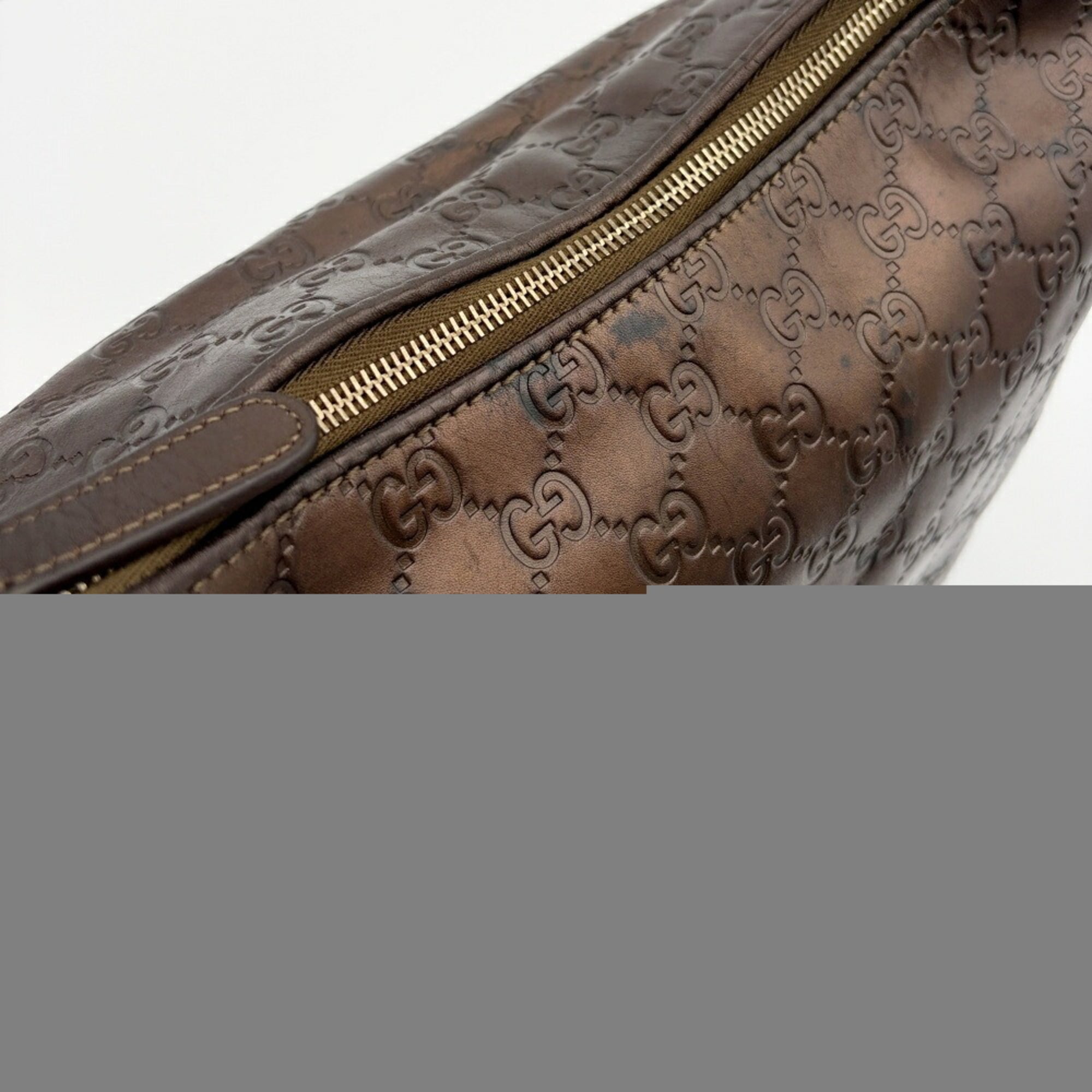 Gucci Bronze Leather Shoulder Bag (Pre-Owned)