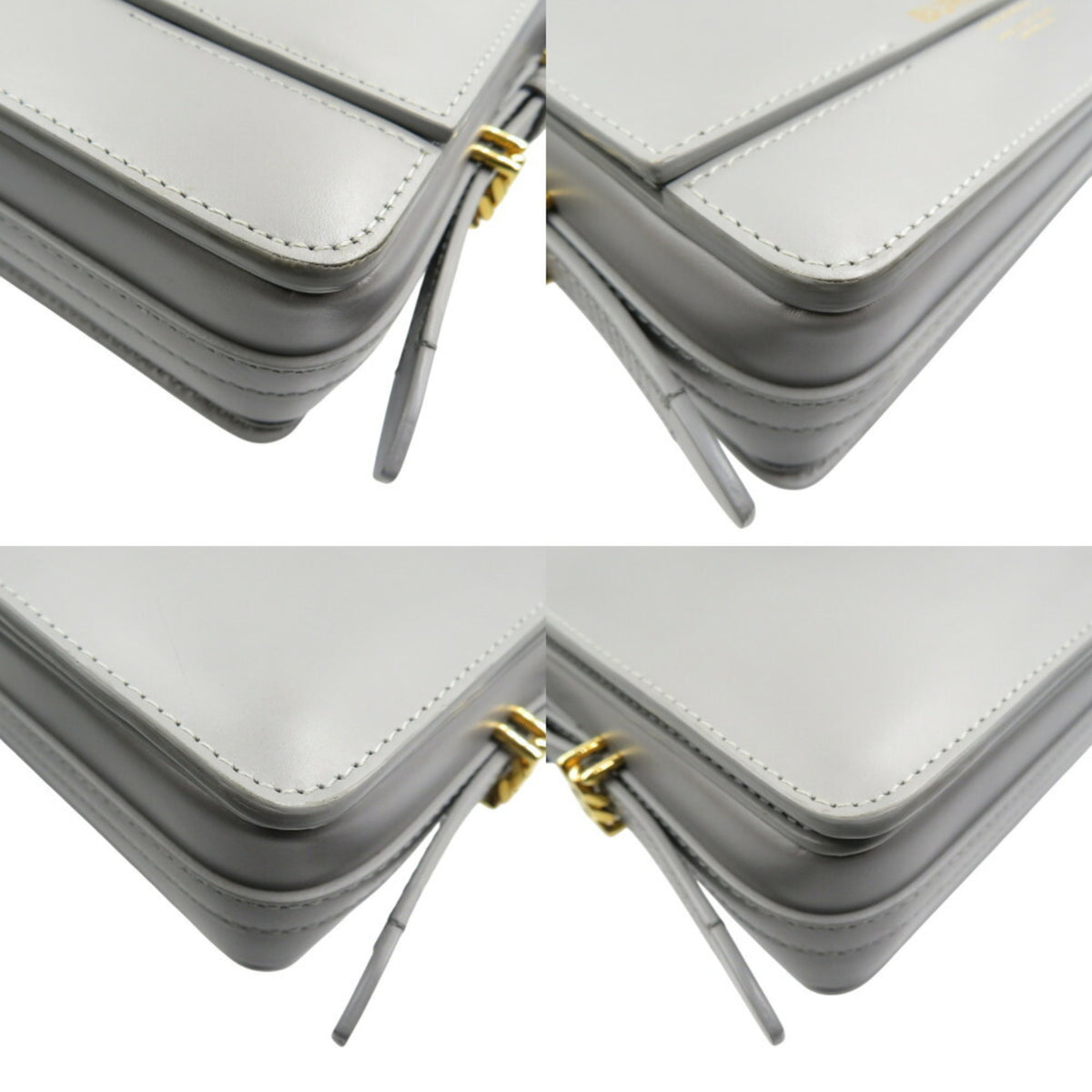 Burberry Gray Leather Shoulder Bag (Pre-Owned)