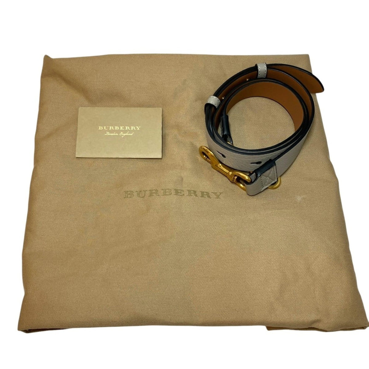 Burberry Grayish Leather Tote Bag (Pre-Owned)