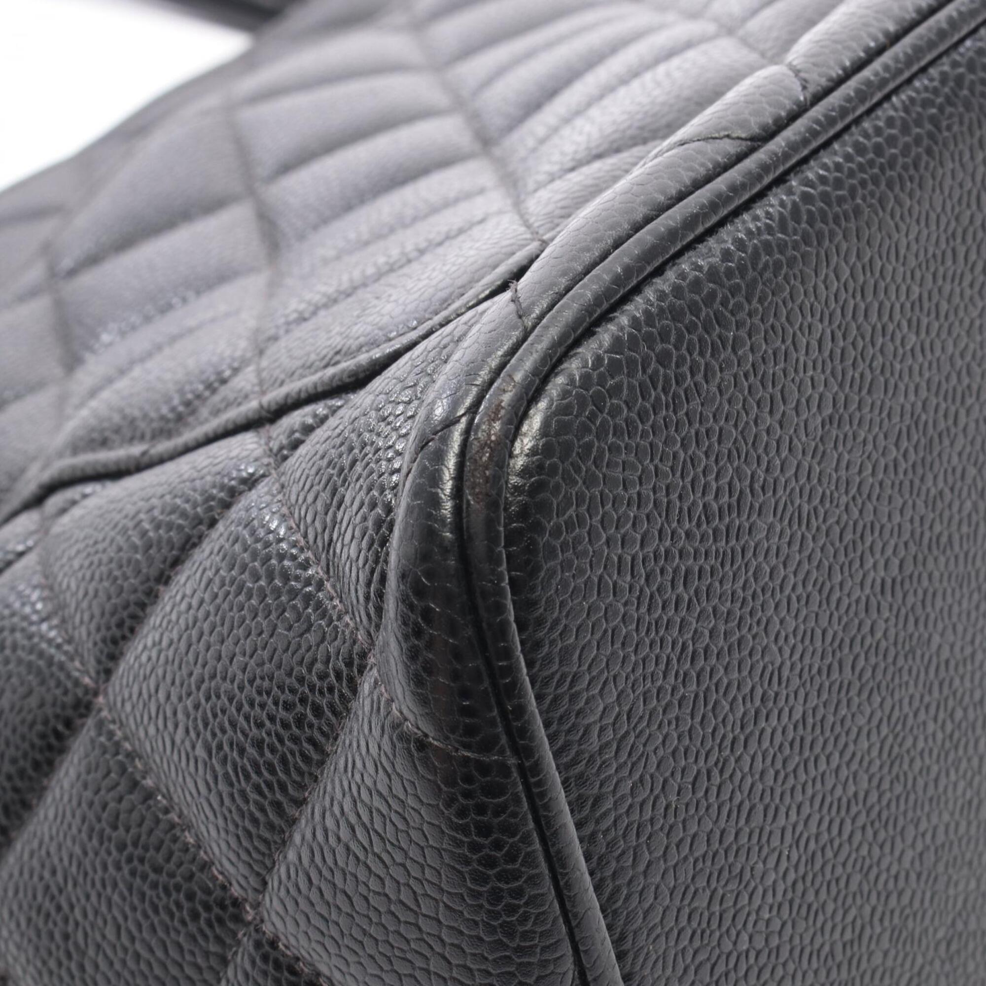 Chanel Black Grained Calfskin Handbag Tote Bag (Pre-Owned)